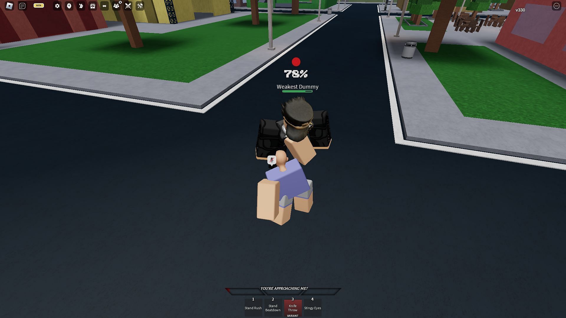 Knife Throw Variant gameplay screenshot (Image via Roblox)