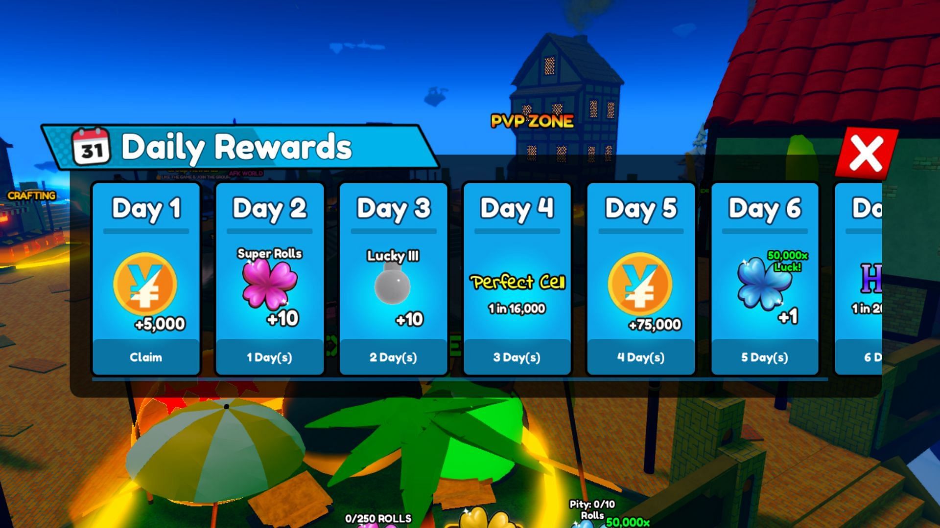 Earn free rewards in Dragon Ball RNG (Image via Roblox)