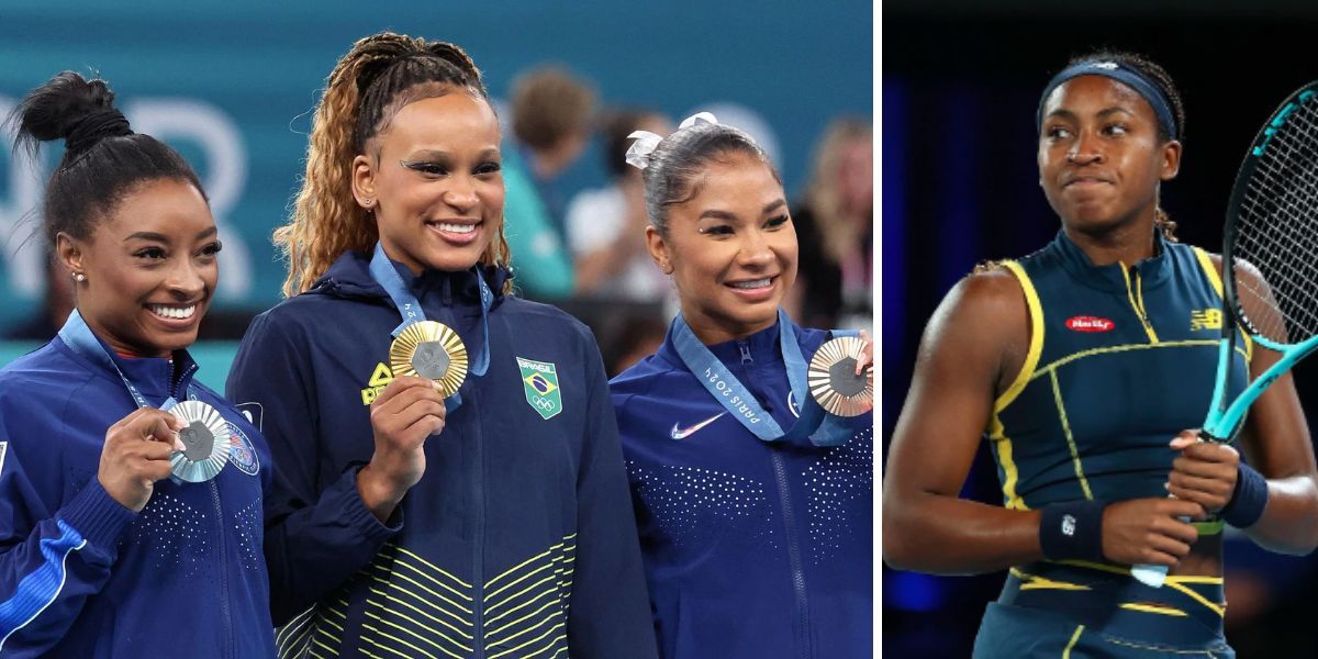 Coco Gauff Celebrates First All black olympic podium in Gymnastic