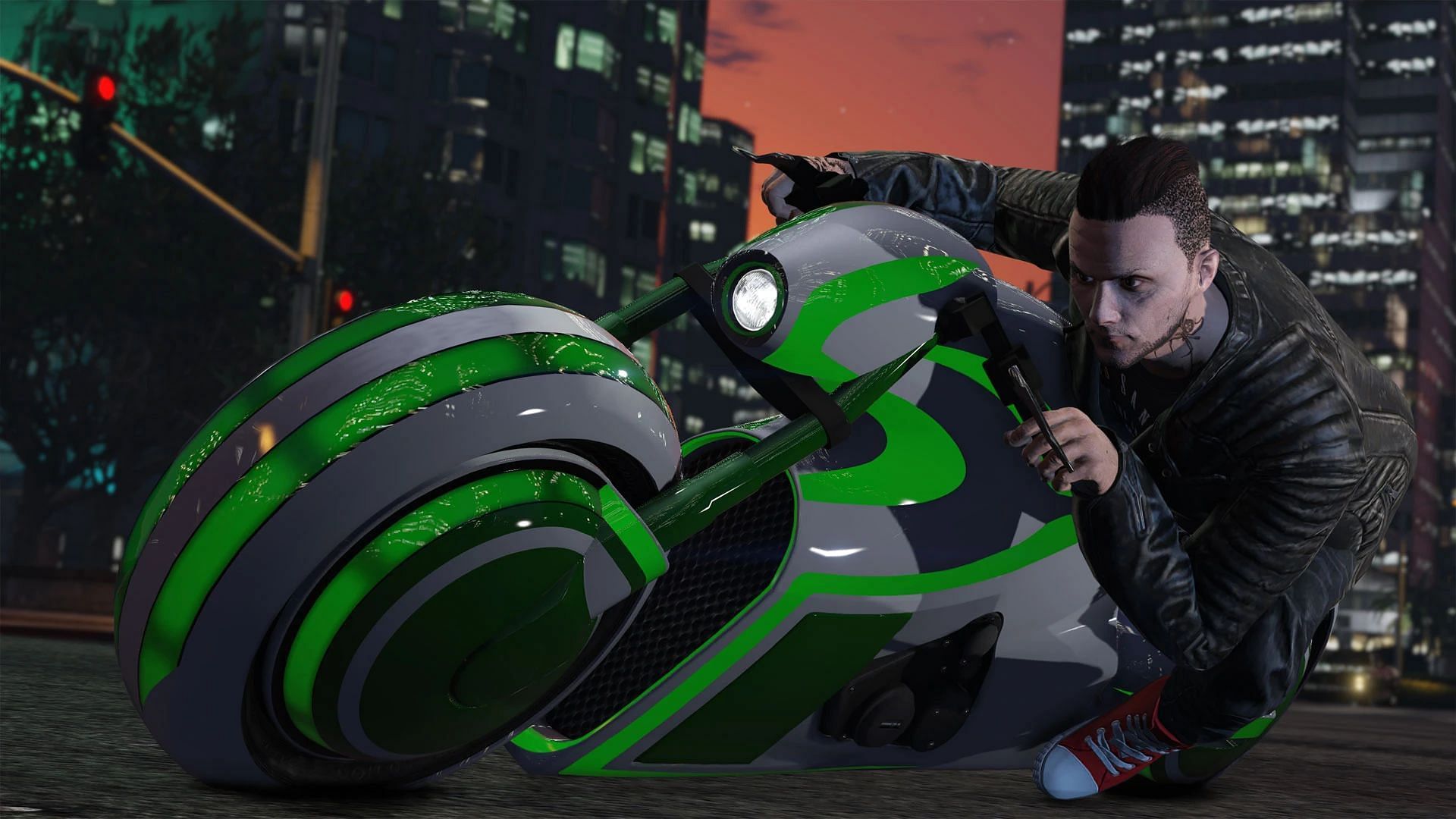 This motorbike is quite fast thanks to its handling (Image via Rockstar Games)