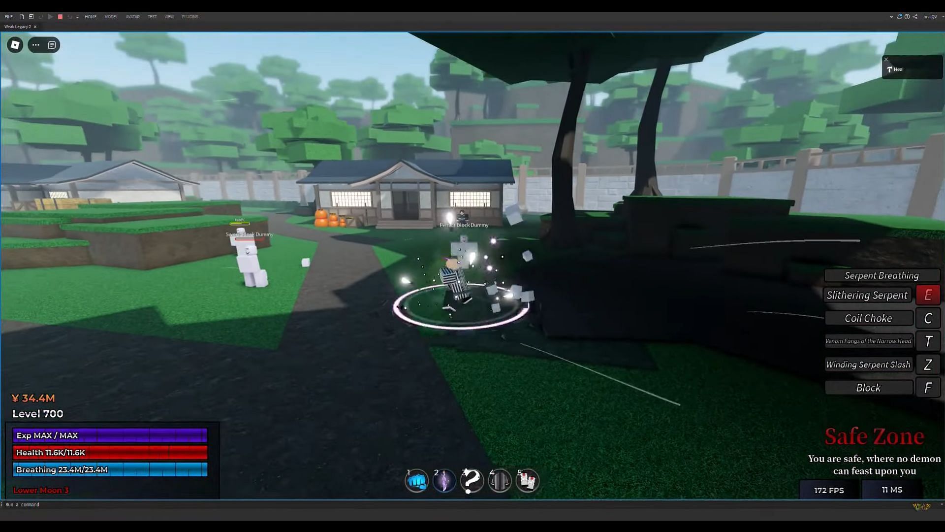 A Demon Slayer in action (Image via Roblox || HealQX/YouTube)