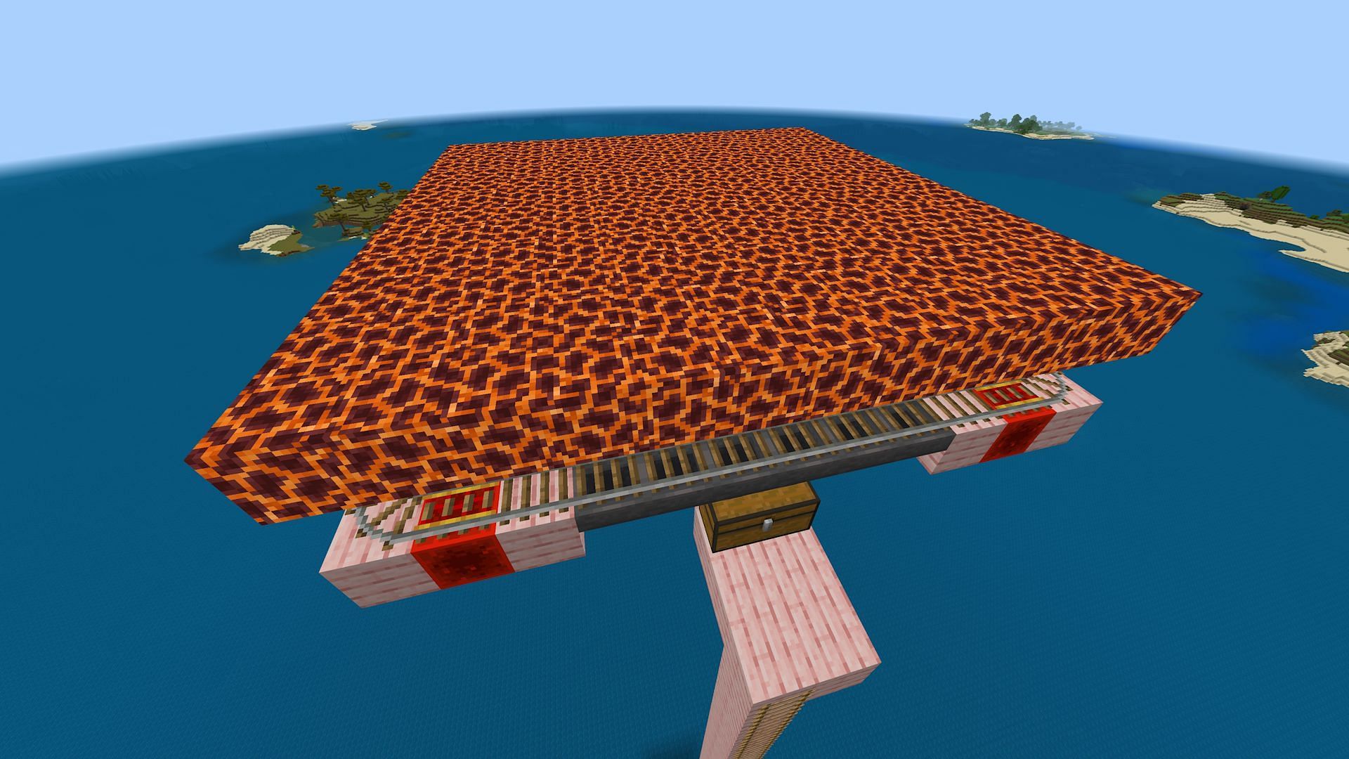 The magma floor added over the rails (Image via Mojang)