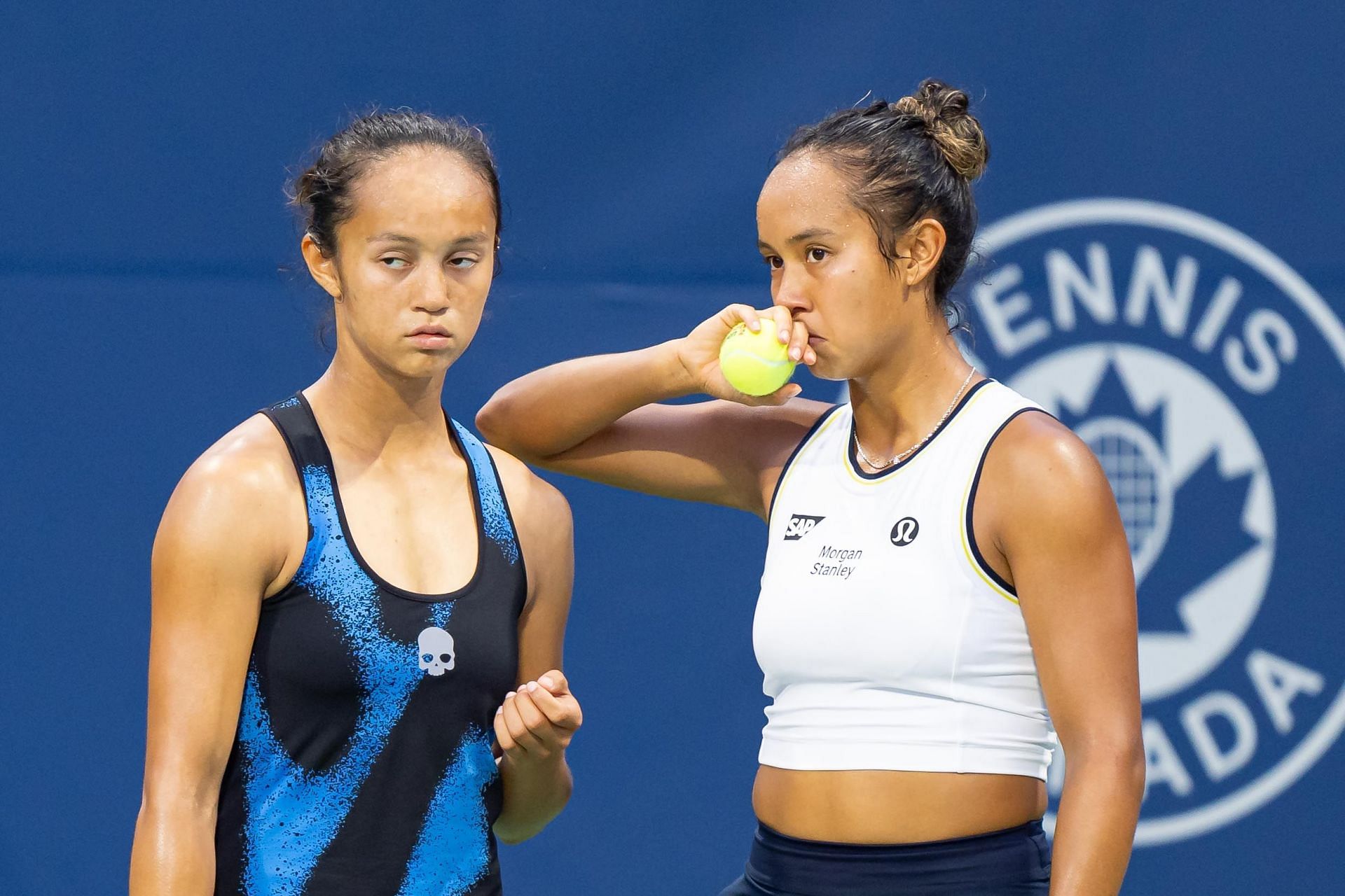 The Fernandez sisters in action at The National Bank Open | Getty