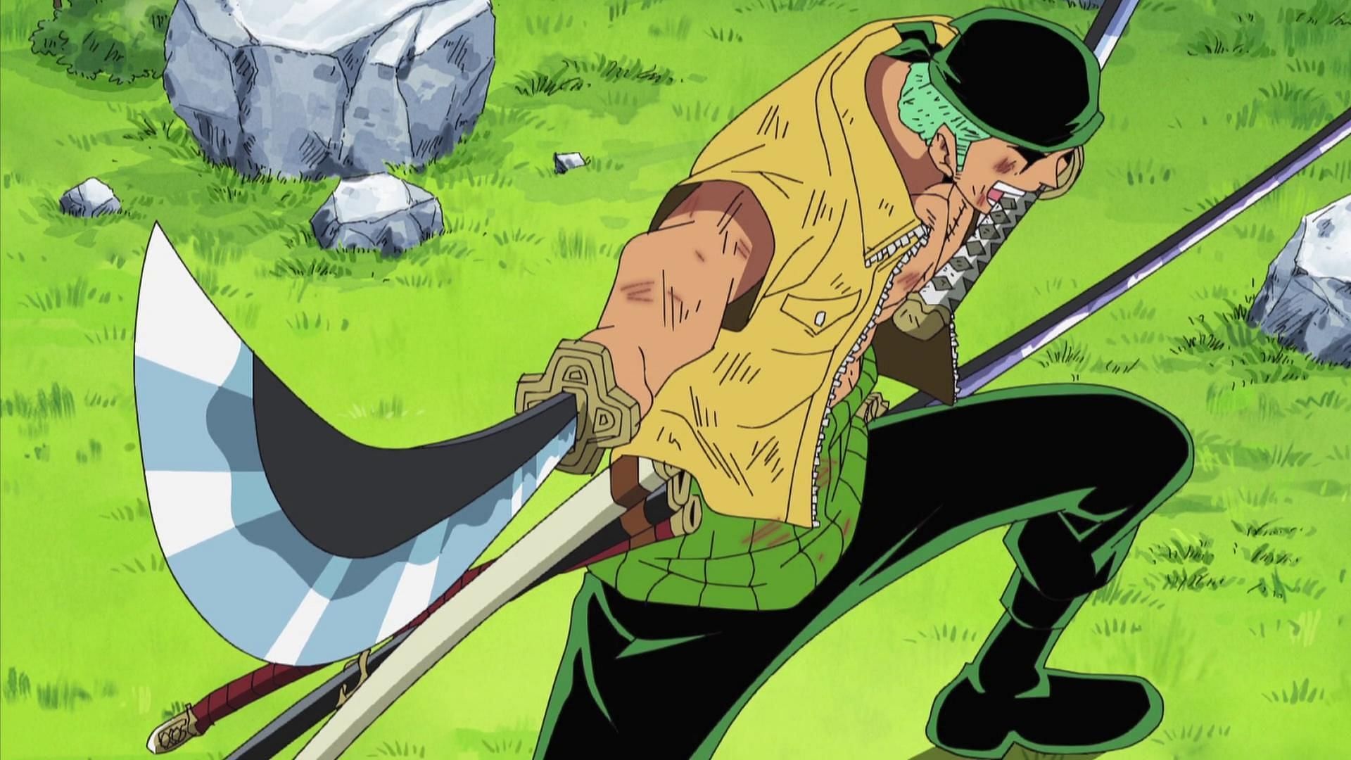 Zoro before One Piece&#039;s time-skip (Image via Toei Animation)