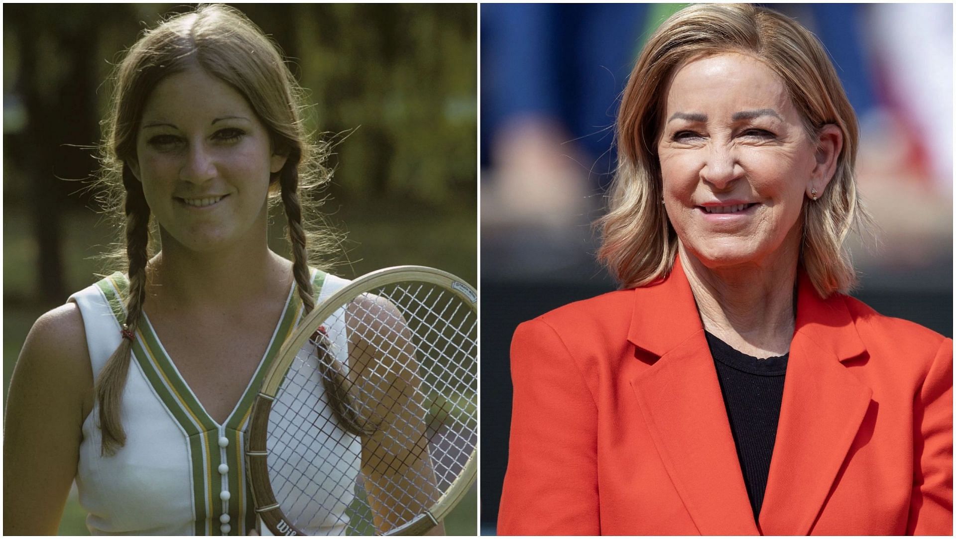 Chris Evert young (left) and current picture (right)