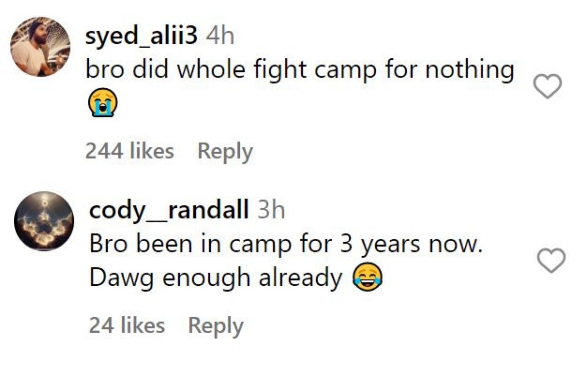 Comments on the video: [Image courtesy: @mikechandlermma on Instagram]