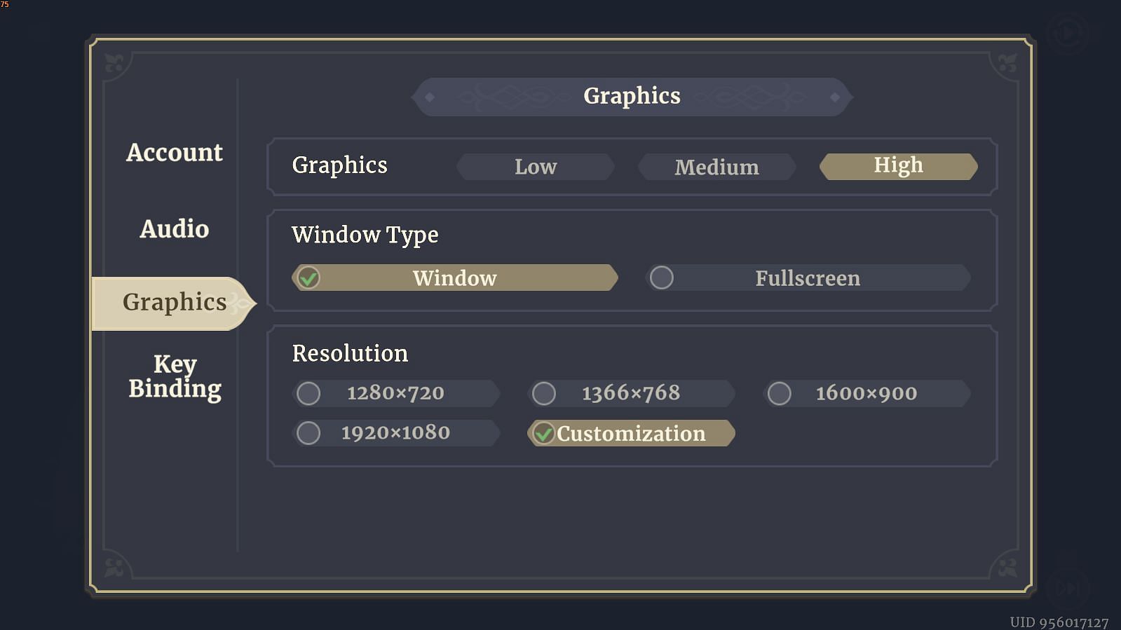 Sword of Convallaria Graphics settings (Image via XD Entertainment)