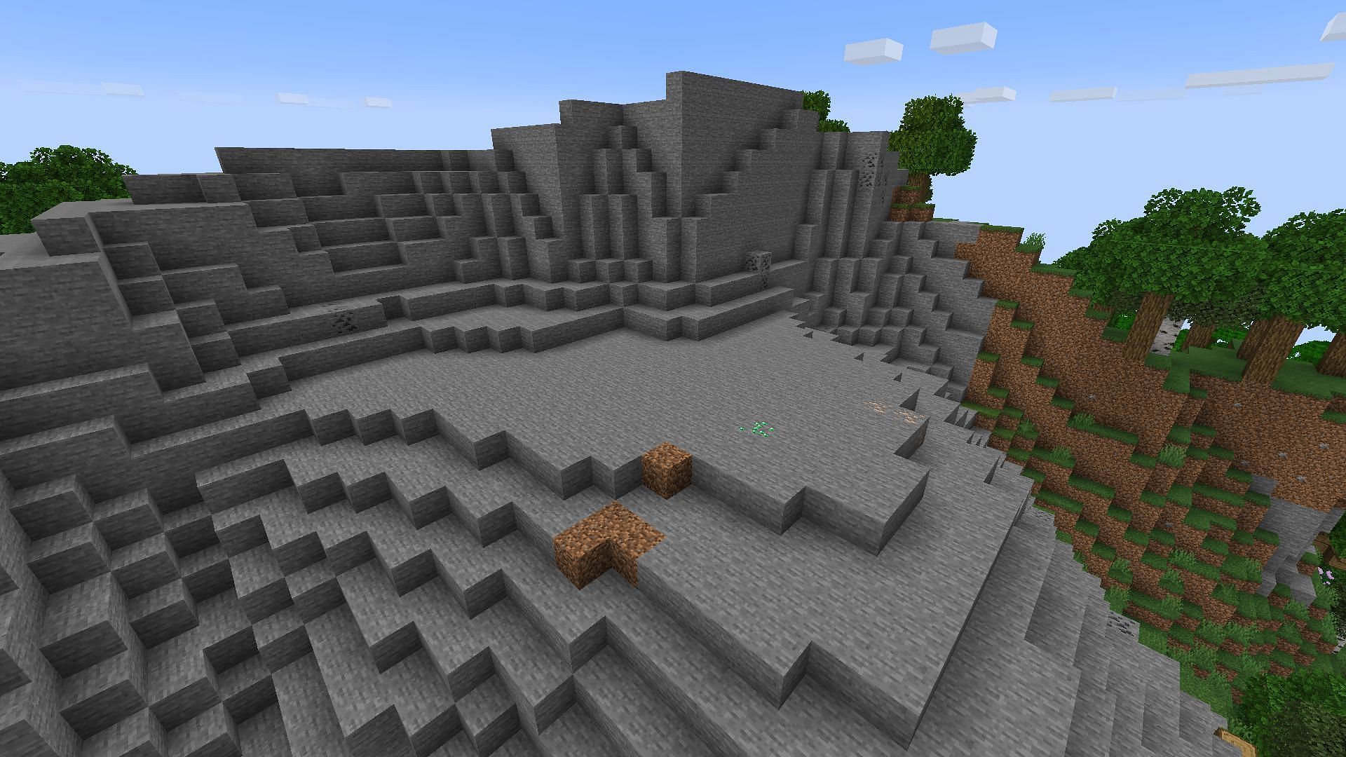 A flat spot on a mountain (Image via Mojang)