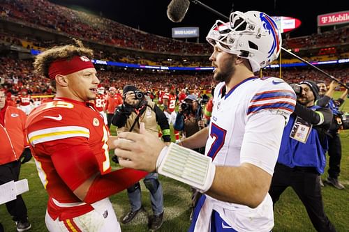 Patrick Mahomes, left, Josh Allen, right during Buffalo Bills v Kansas City Chiefs - Source: Getty