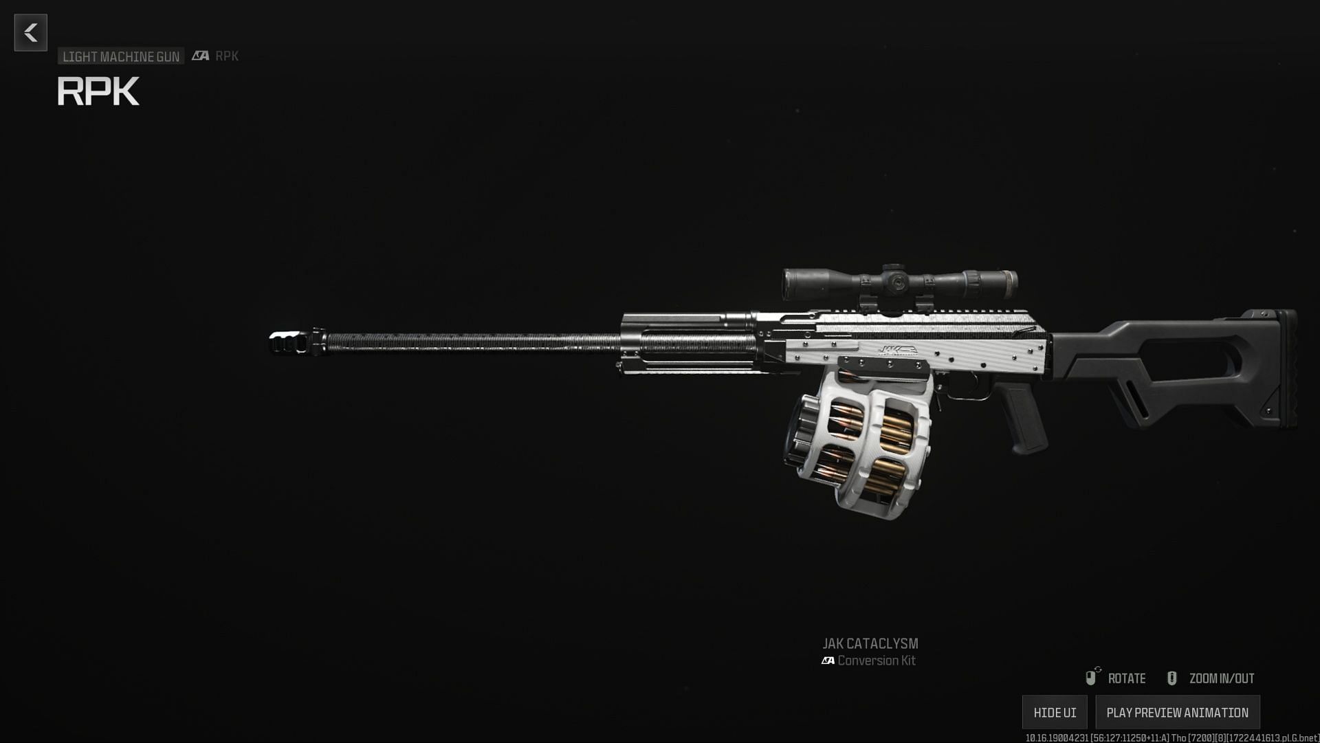 JAK Cataclysm Aftermarket Part for the RPK LMG in Warzone (Image via Activision)