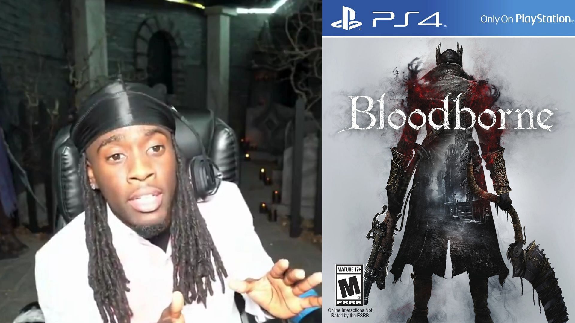 Kai Cenat completed his playthrough of Bloodborne in approximately 30 hours (Image via Kai Cenat/Twitch)