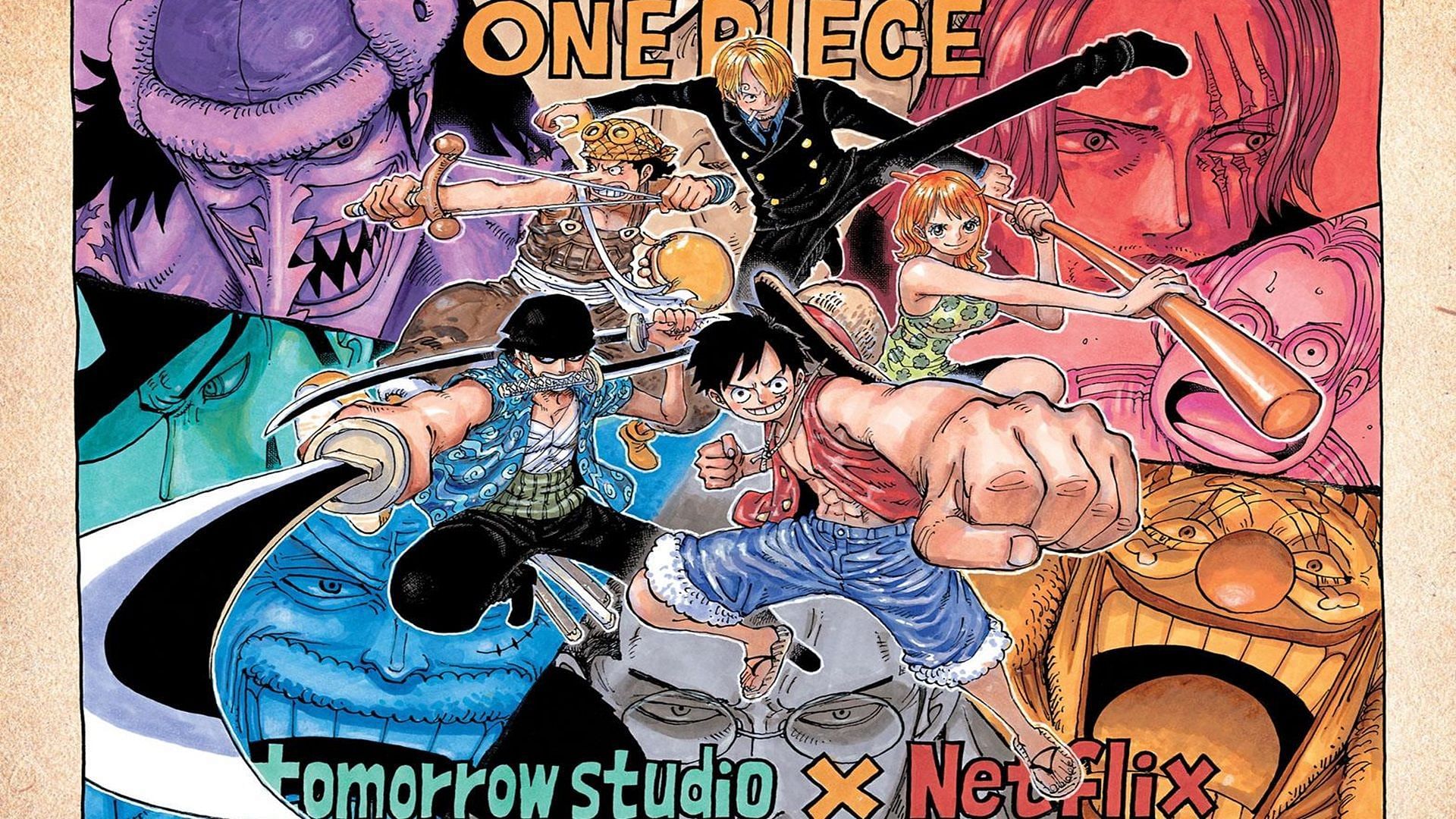 Chapter 1088&#039;s color spread (Image via Shueisha)