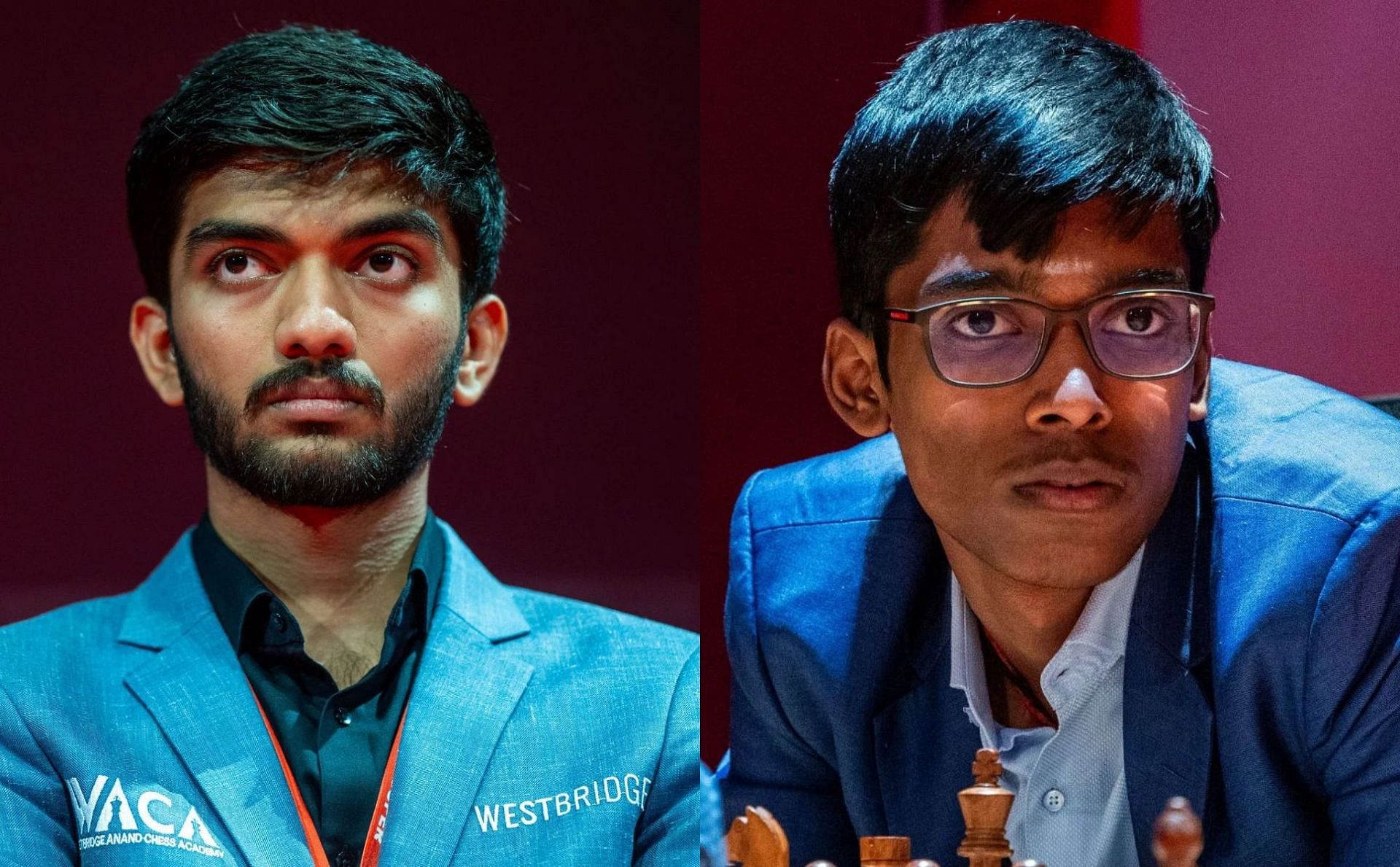 Gukesh D and Praggnanandhaa R are at the joint third rank. (Images via Getty)