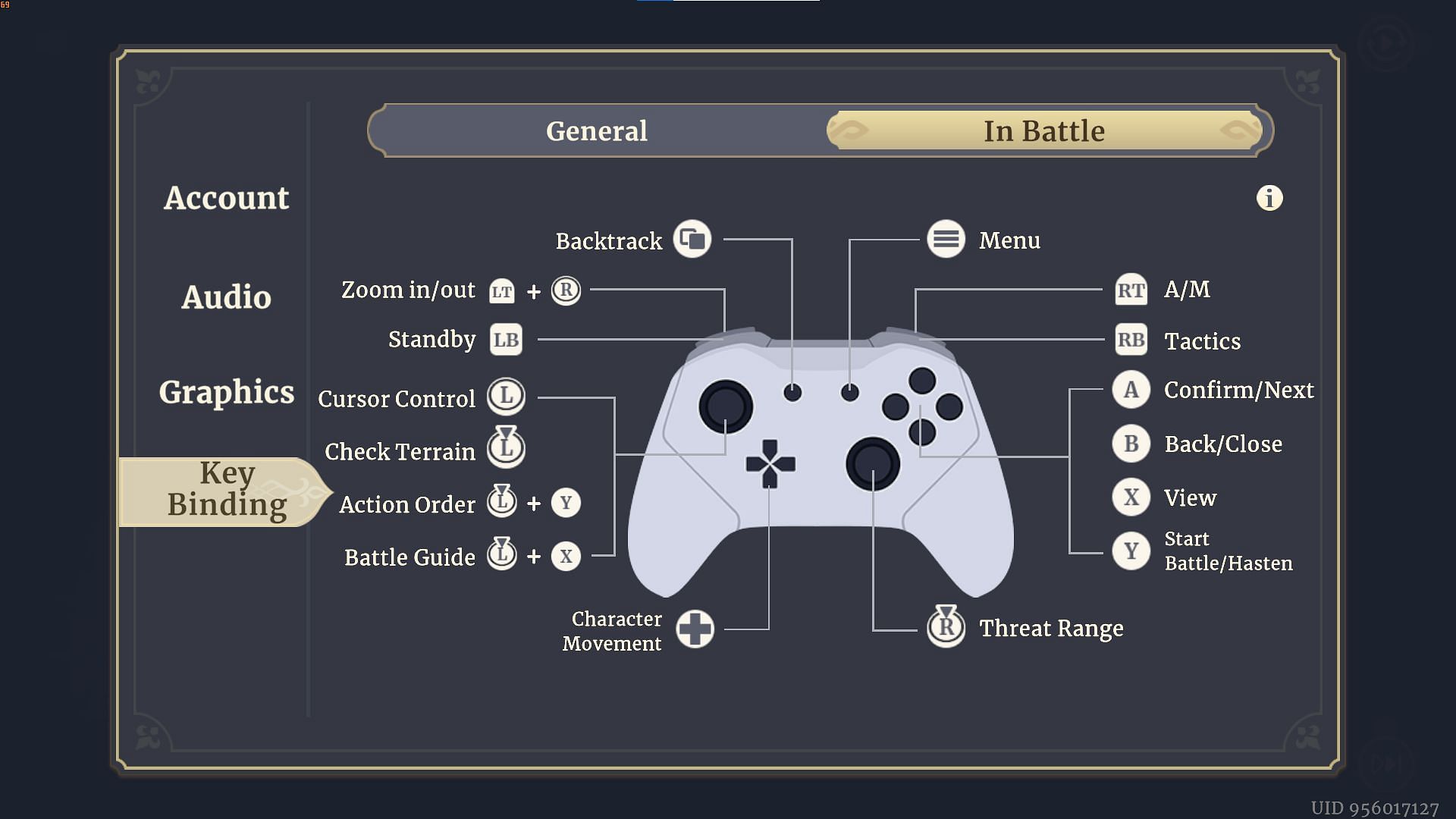 Sword of Convallaria Key Binding settings (Image via XD Entertainment)