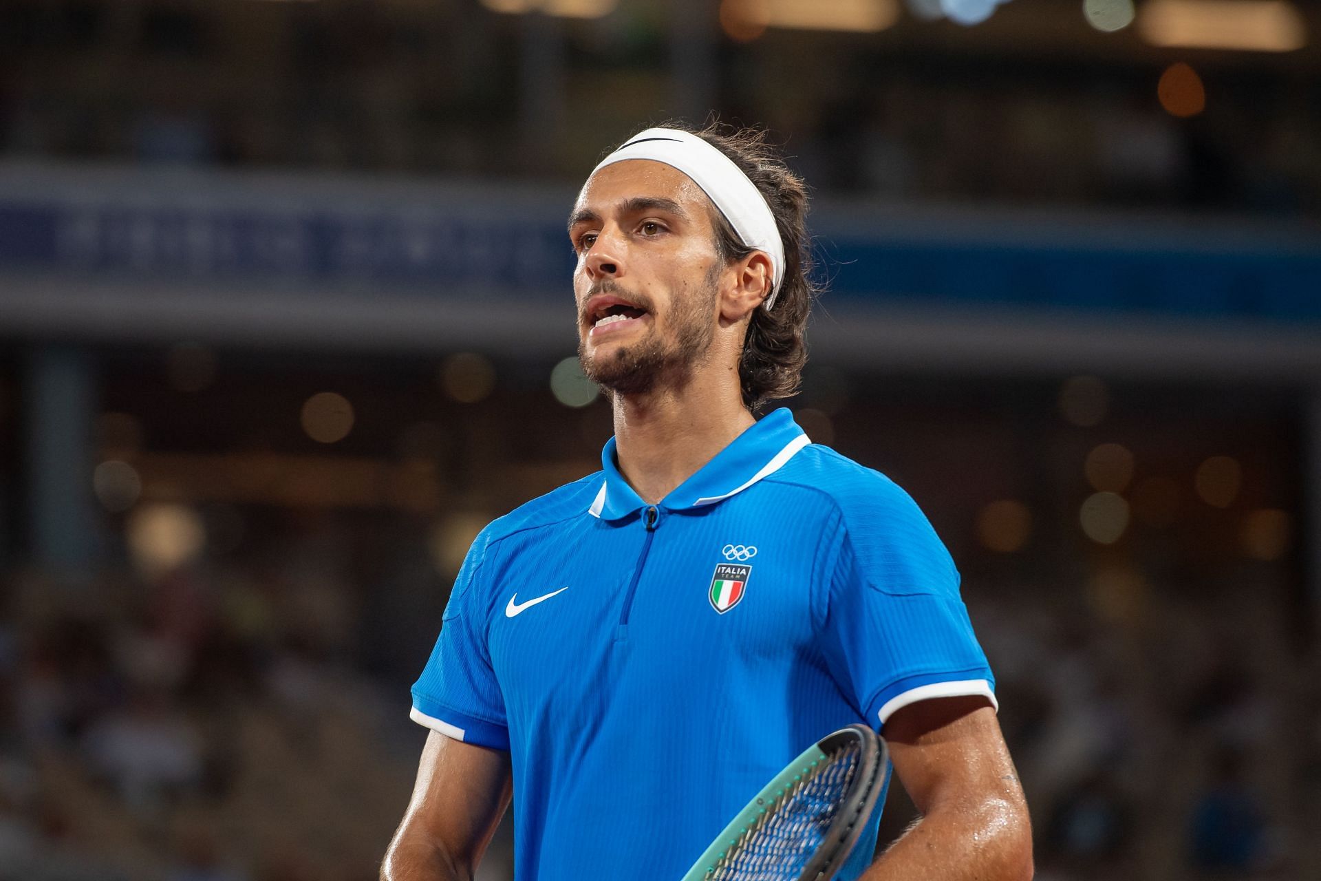 Lorenzo Musetti in action at the Paris Olympics (Picture: Getty)