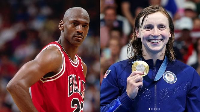 When Katie Ledecky shared footage of her younger self playing peek-a-boo with Michael Jordan