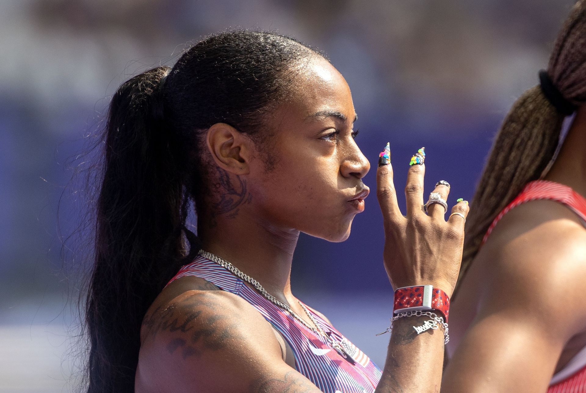 Sha&#039;Carri Richardson at the 2024 Paris Olympics (Image via: Getty Images)