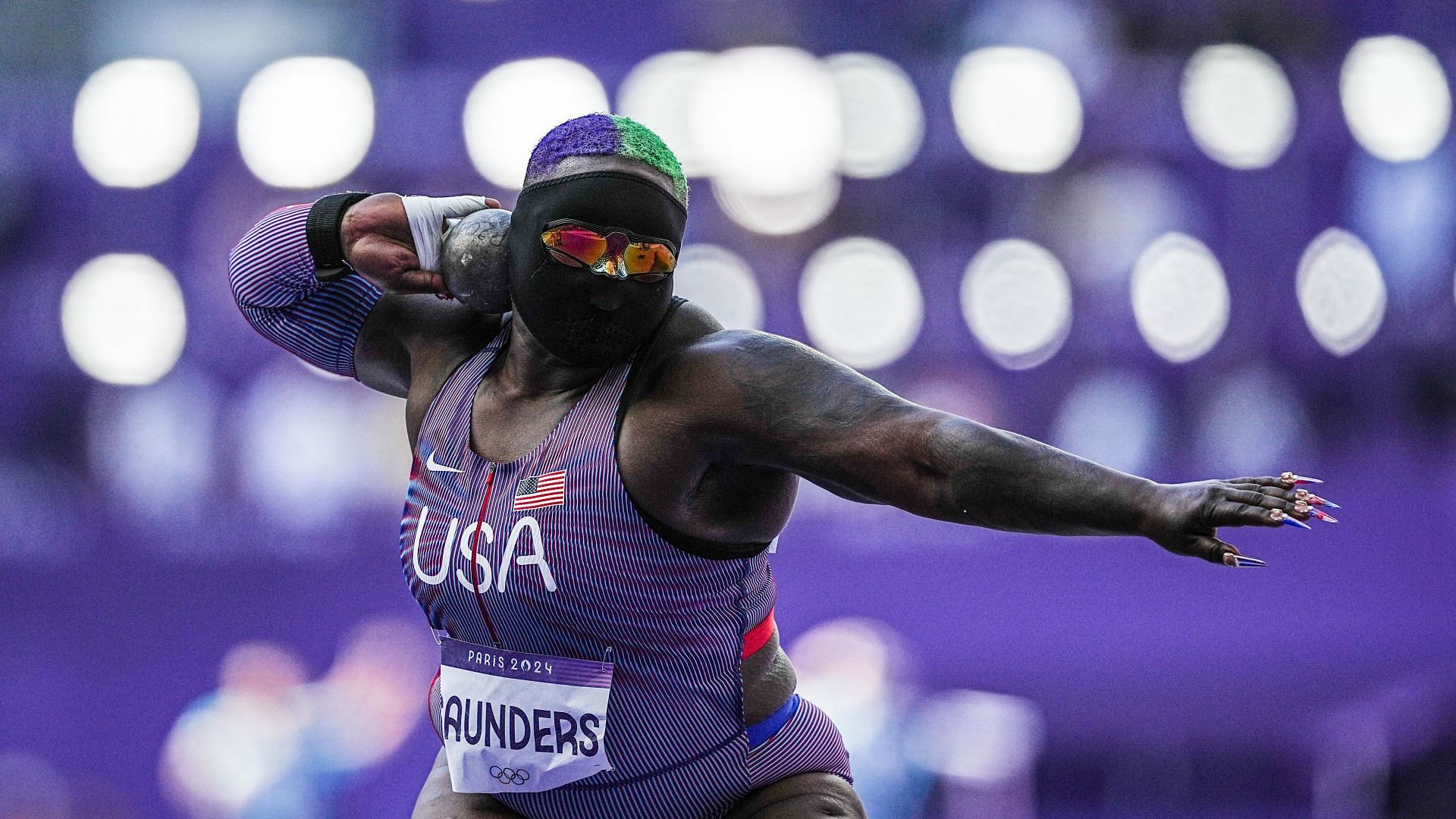 Raven Saunders in action at the 2024 Paris Olympics - Getty Images