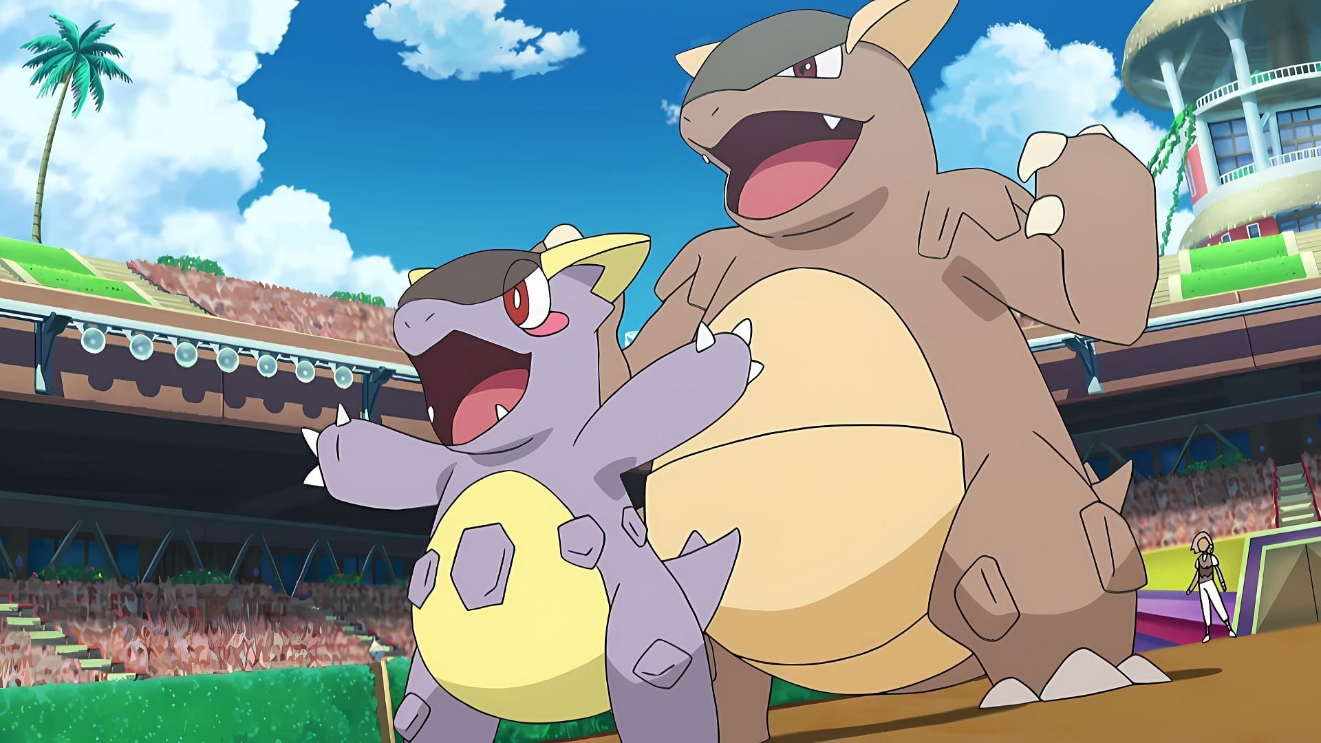 Mega Kangaskhan, as seen in the anime (Image via The Pokemon Company)