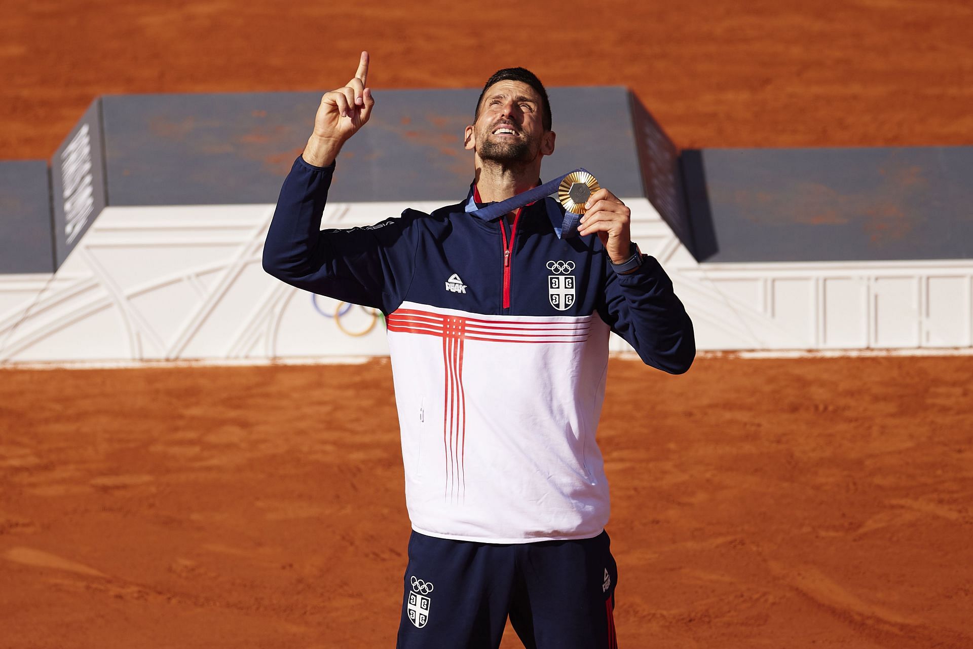 Novak Djokovic with the gold medal at the Olympic Games, Paris 2024 (IMAGE: GETTY)