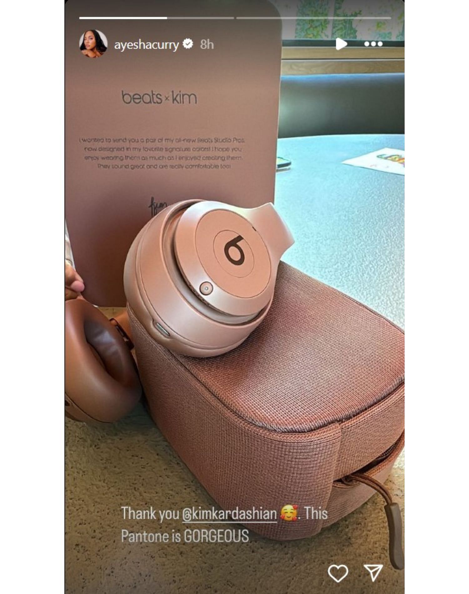 Ayesha Curry&#039;s pair of Beats Studio Pro headphones from friend Kim Kardashian.