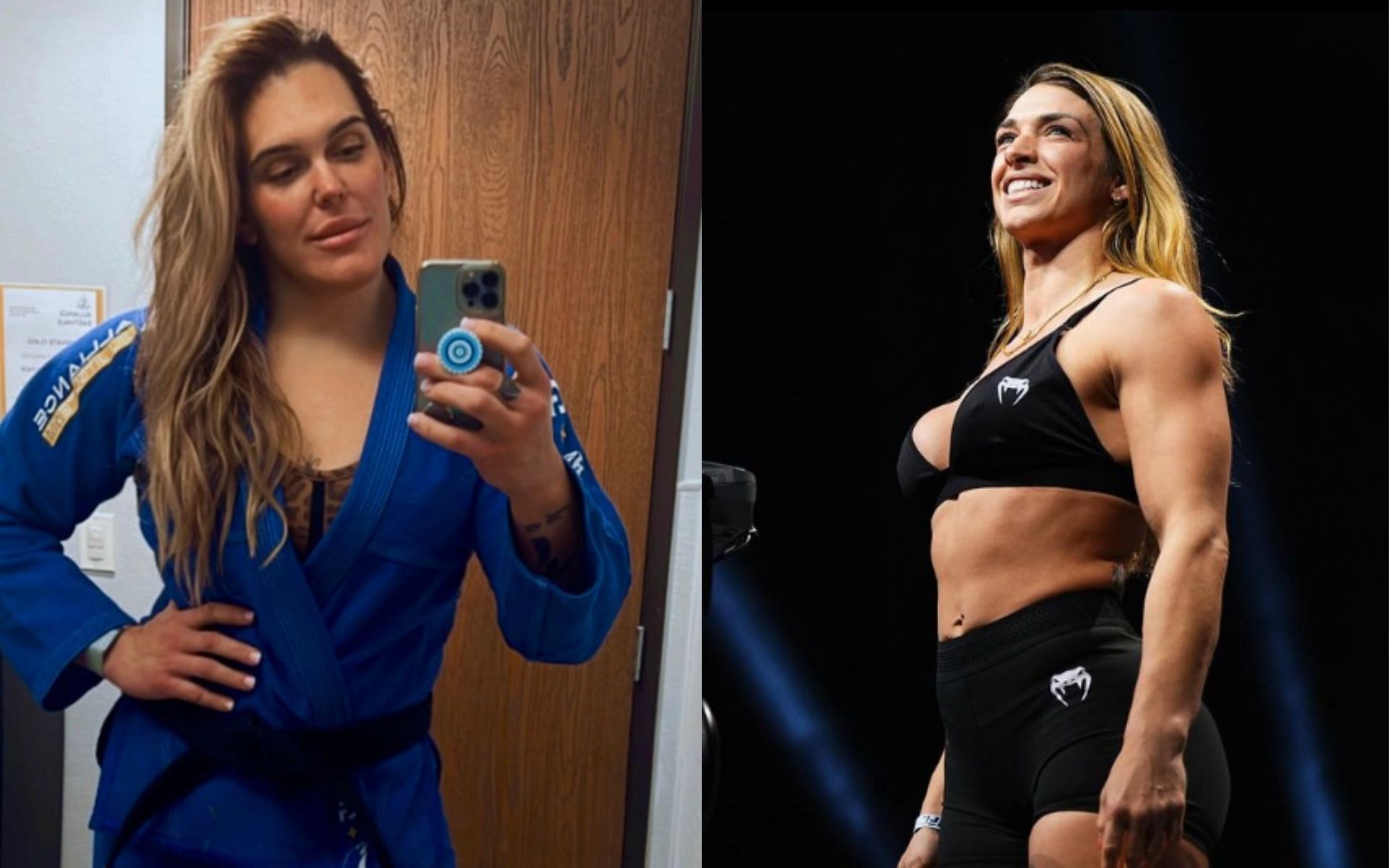 Mackenzie Dern (right) took on Gabi Garcia (left) in open weight categories [Images courtesy: @gabigarciaofficial and @mackenziedern on Instagram]