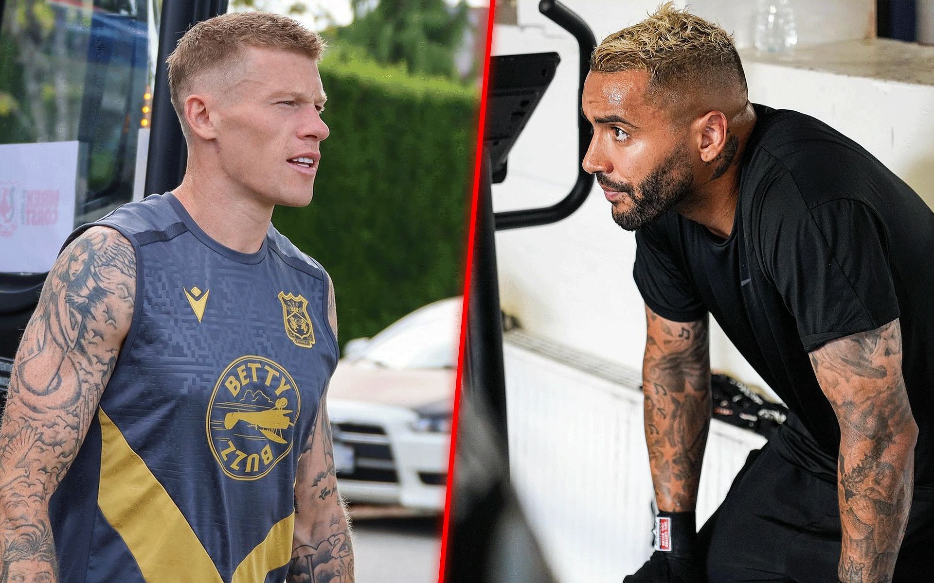 James McClean (left) responds to Danny Simpson