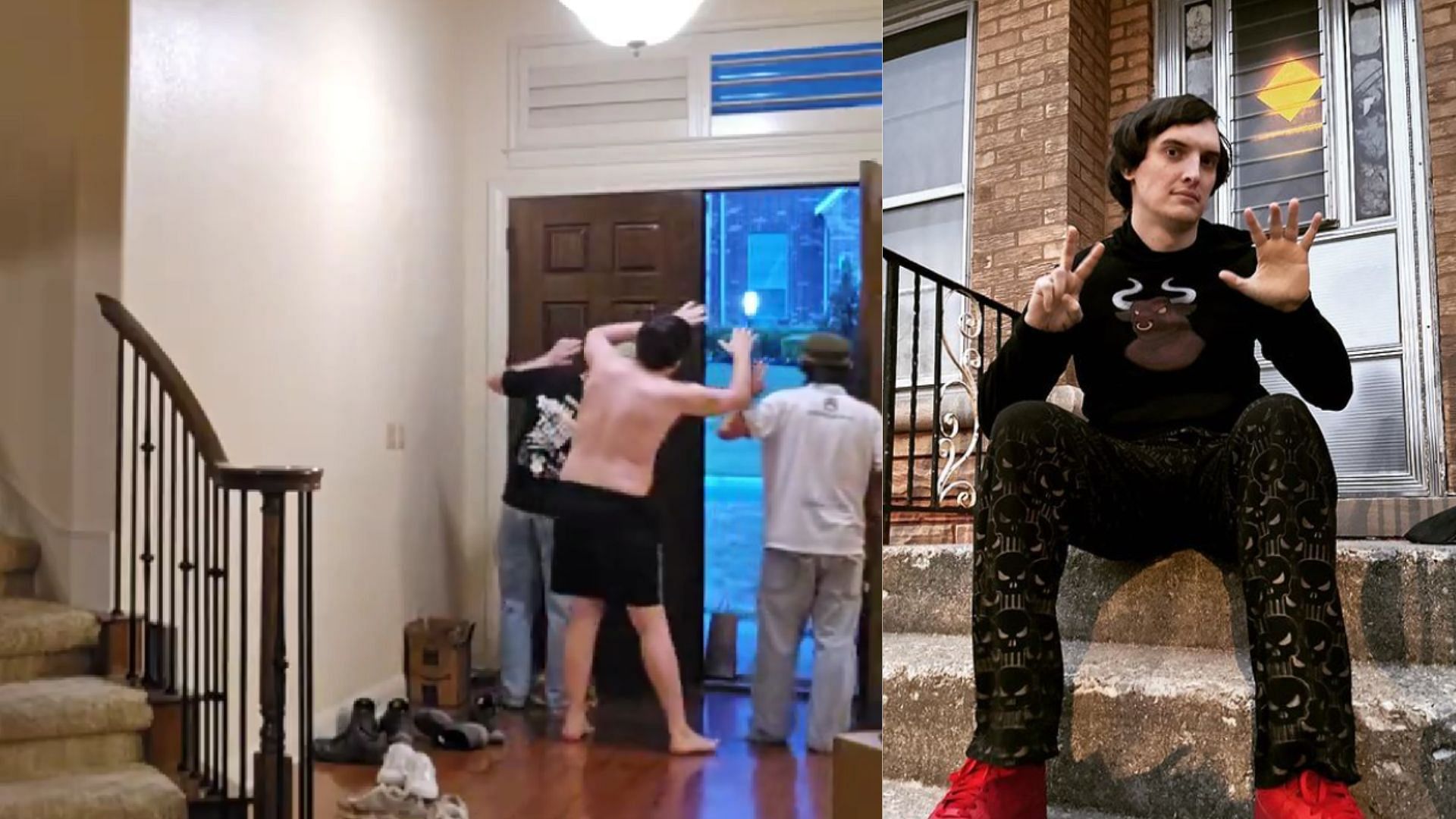 Kick streamer Ac7ionMan was swatted while IRL streaming at his Texas residence (Images via @DramaAlert/X, @ac7ionman/Instagram) 