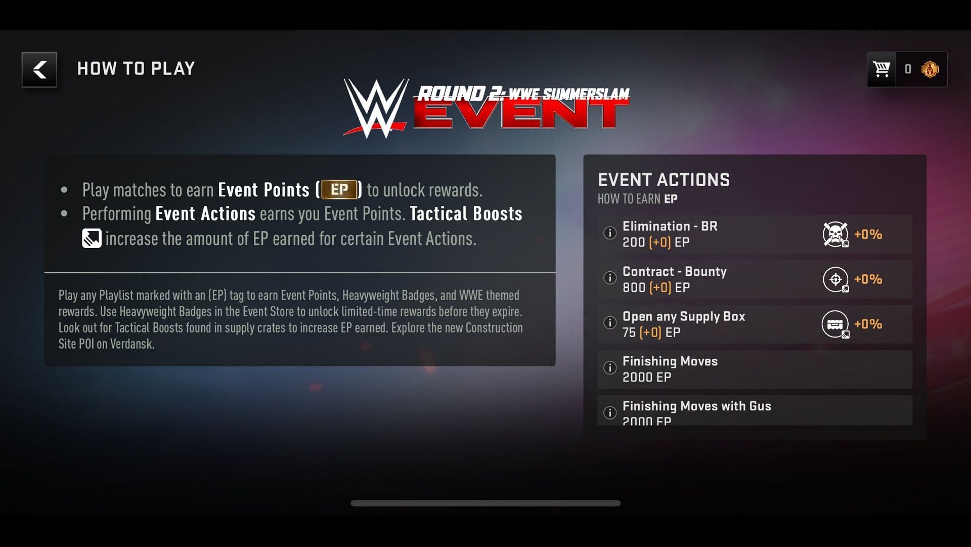 Event Actions that need to be completed to collect Event Points (Image via Activision)