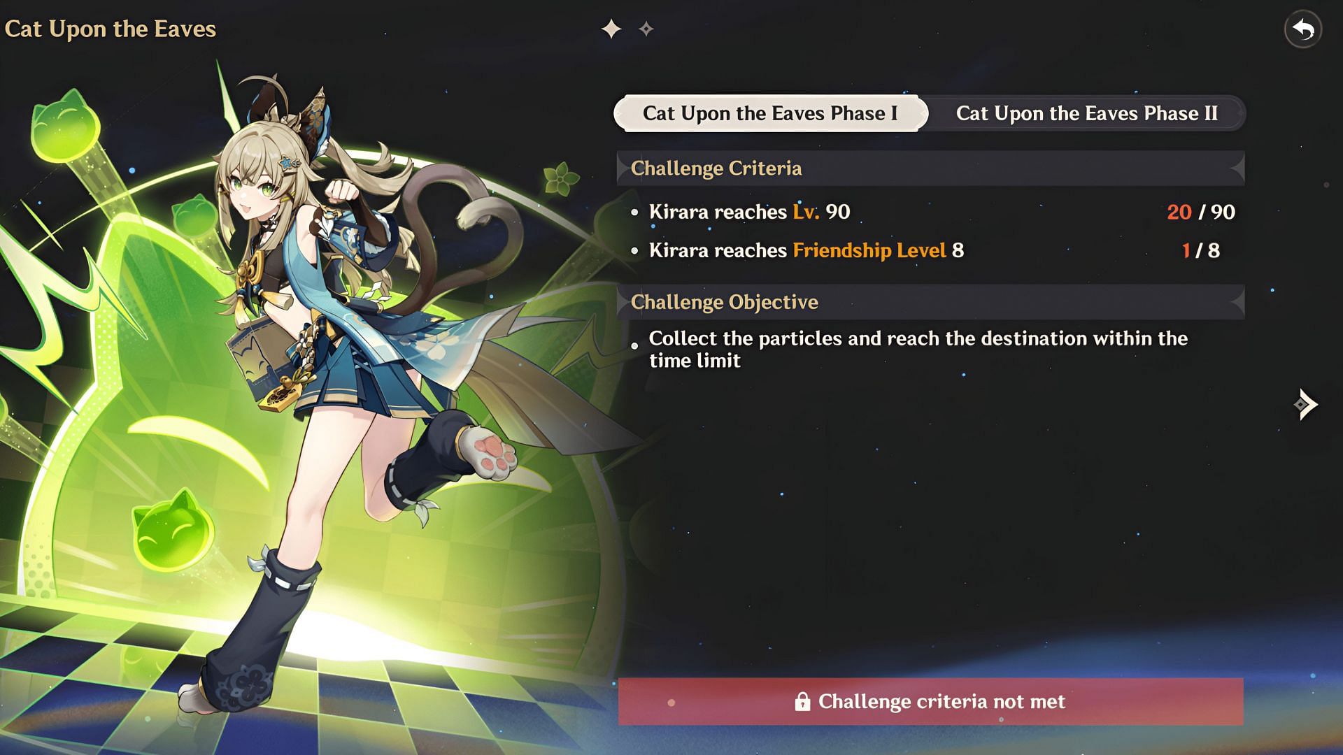 Objectives for Phase 1 for Kirara&#039;s Envisaged Echoes challenge (Image via HoYoverse)