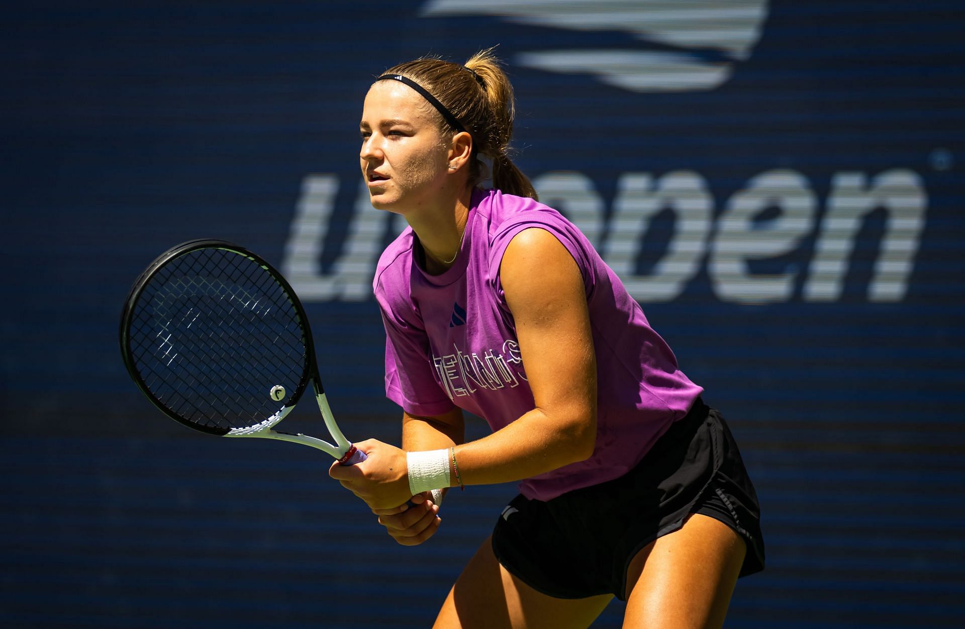 Karolina Muchova practices ahead of the 2024 US Open (Picture: Getty)