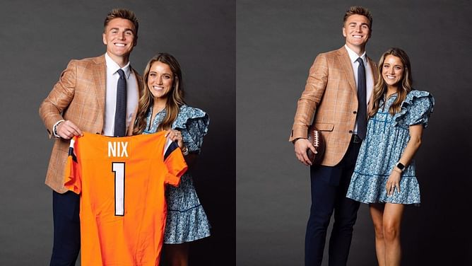 Bo Nix's wife Izzy beams with pride as Broncos rookie makes starting QB