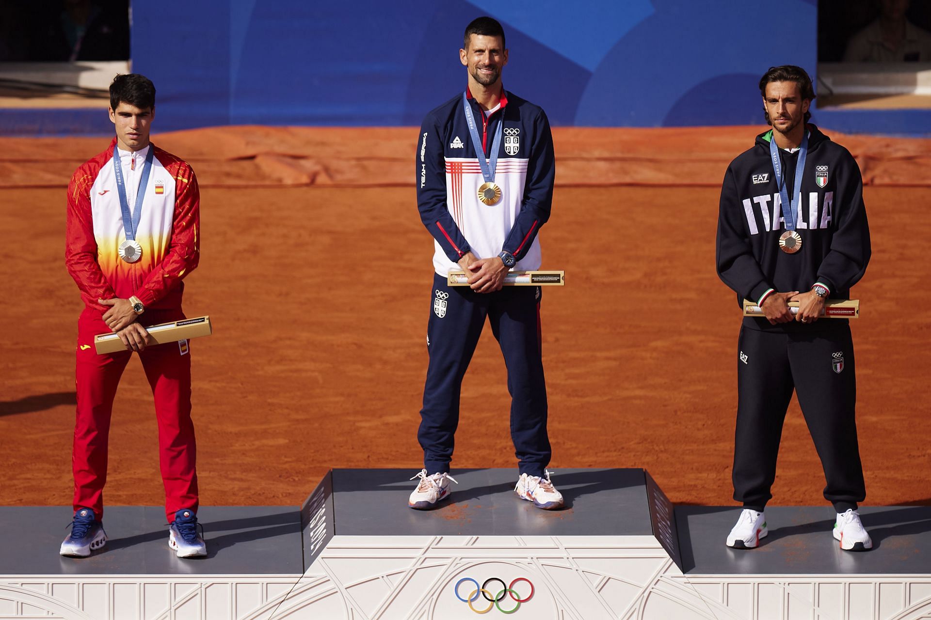 The men&#039;s singles medalists at the Paris Olympics 2024. (Photo: Getty)