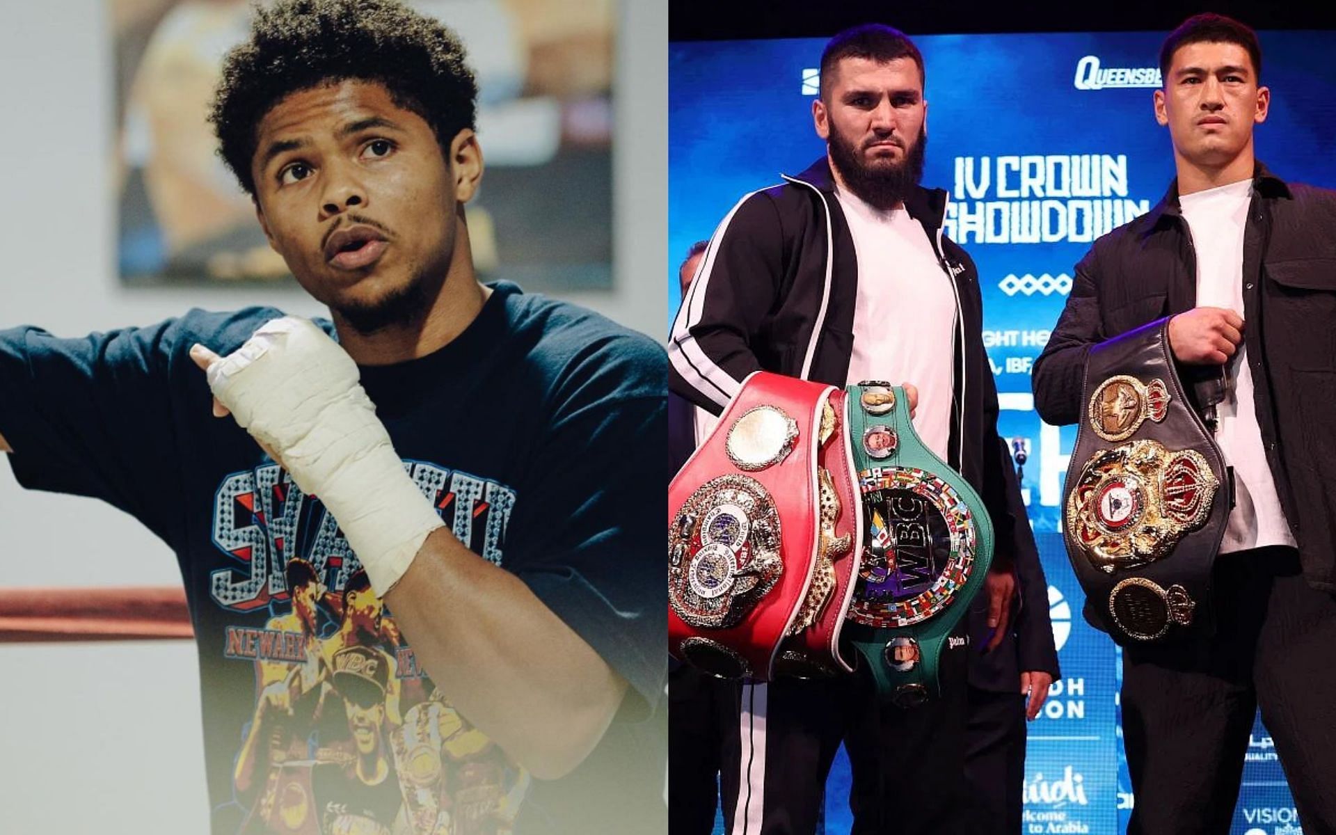 Shakur Stevenson (left) signs with Matchroom Boxing and will fight Joe Cordina in epic clash on undercard of Artur Beterbiev vs. Dmitry Bivol (right) [Images courtesy: Getty Images, @shakurstevenson on Instagram]