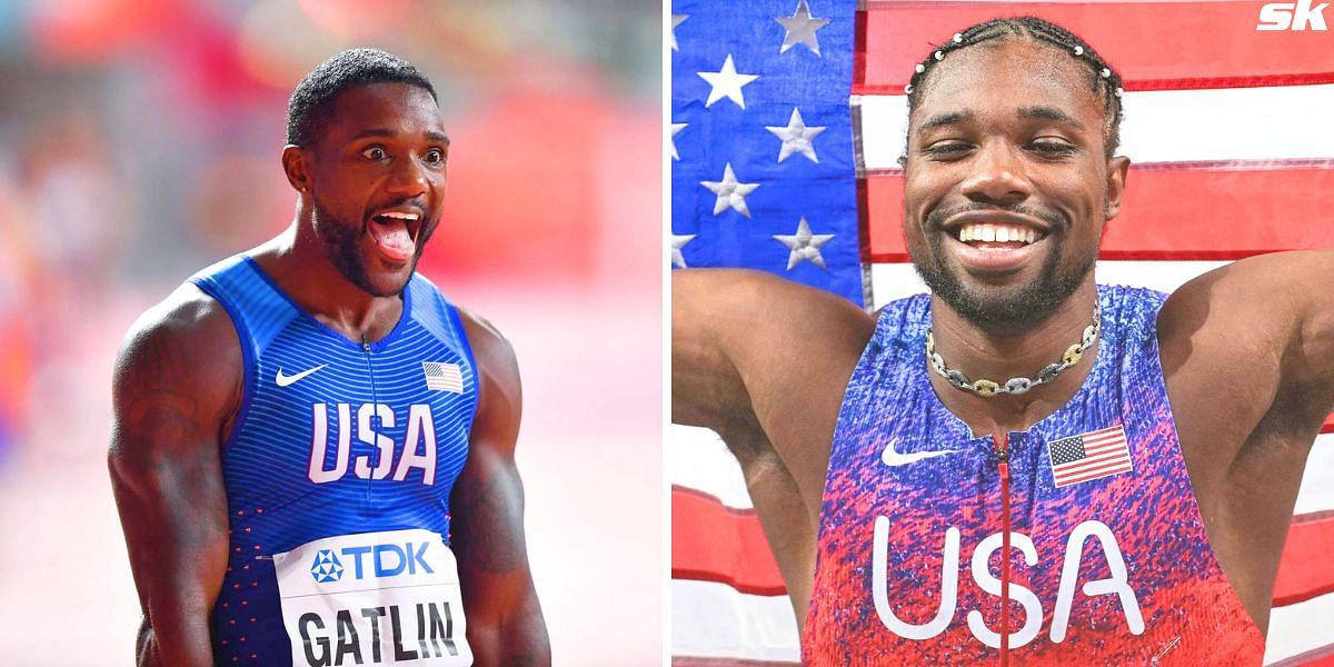 Justin Gatlin congratulated Noah Lyles on his 100m triumph (Source: Getty)