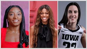 WATCH: Simone Biles & Gabby Thomas meet Caitlin Clark and the Indiana Fever Team after win at Gainbridge Fieldhouse