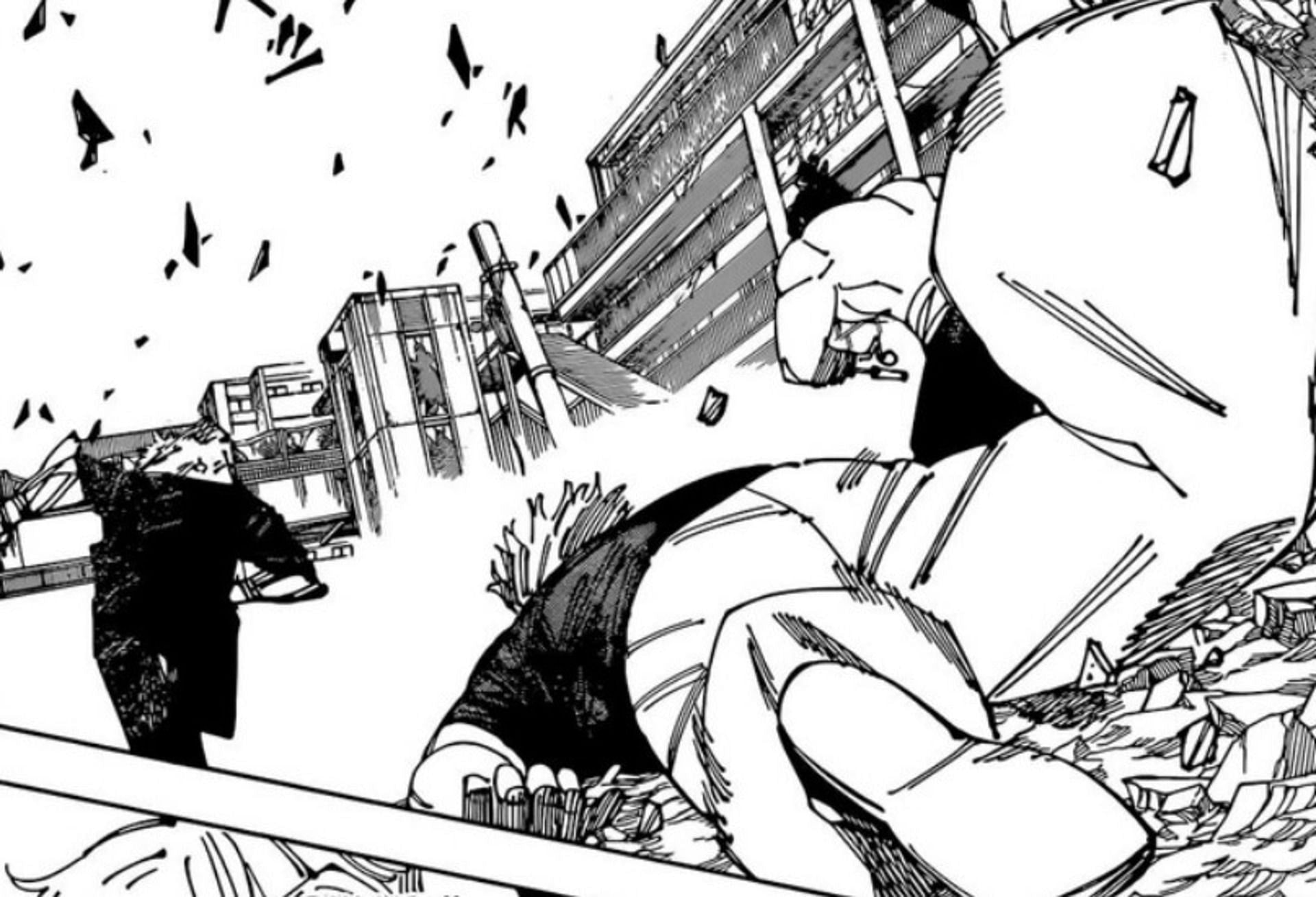 Yuta/Gojo collapses mid-battle (Image via Gege Akutami, Shueisha)