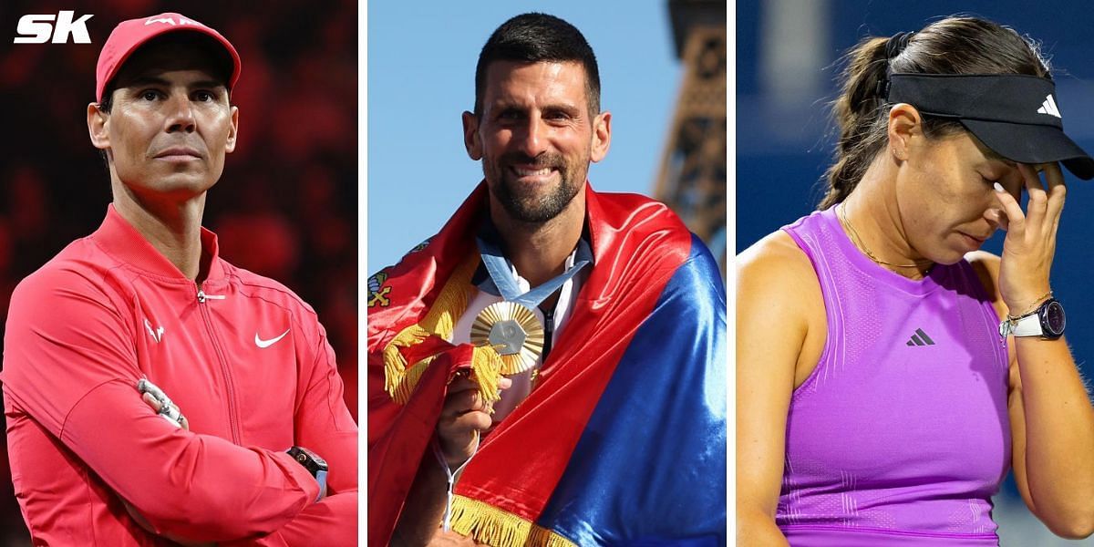 (Left to Right) Rafael Nadal, Novak Djokovic, Jessica Pegula (Source: Getty Images)