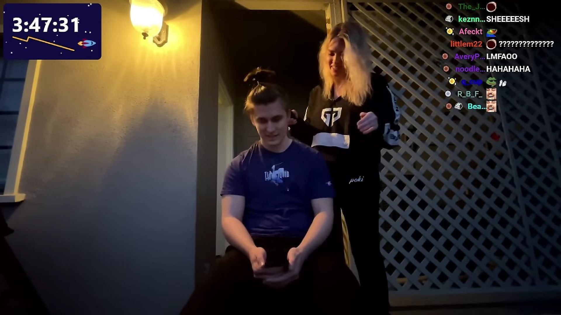 QT shaving Ludwig&#039;s head after he reached a subscriber goal during his subathon. (Image via Golden Clips/YouTube)