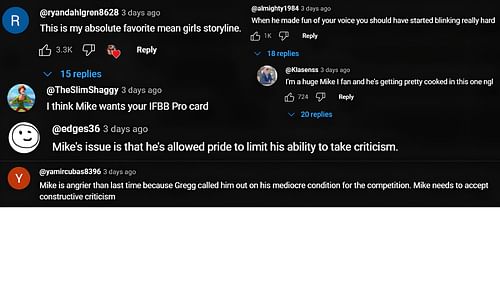 Fan comments on the feud (Image Source: Greg Doucette's YouTube)