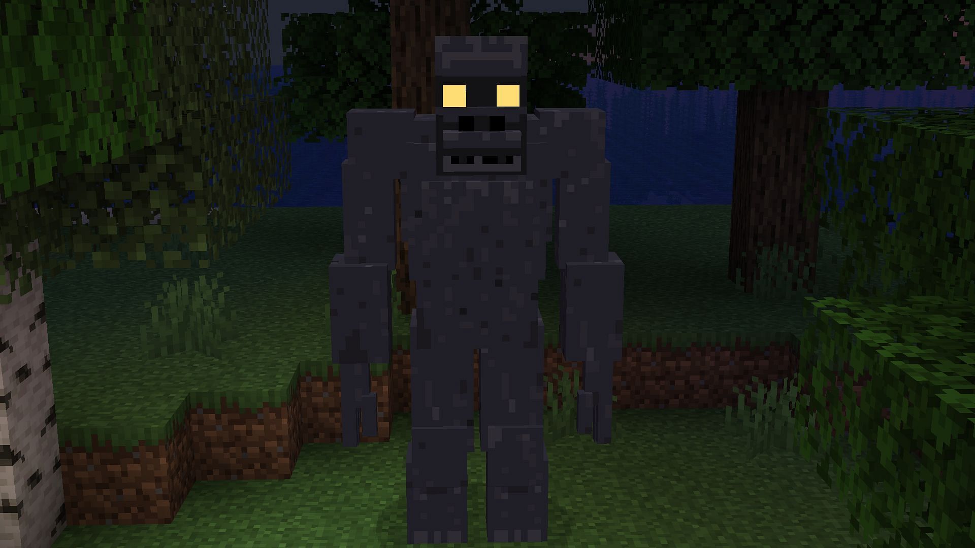 A bigfoot mob standing in the woods (Image via Mojang)