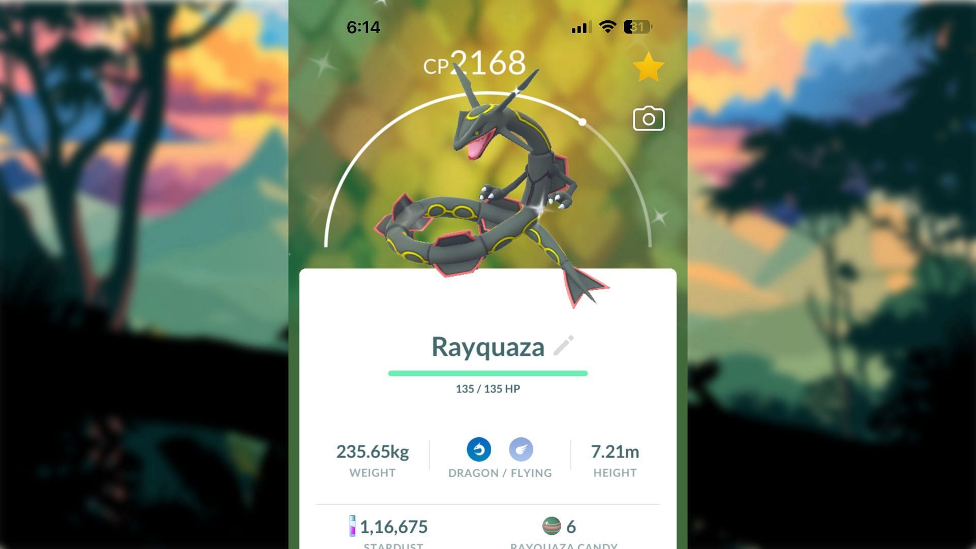 Caught this beautiful Shiny Rayquaza during the makeup event (Image via TPC)