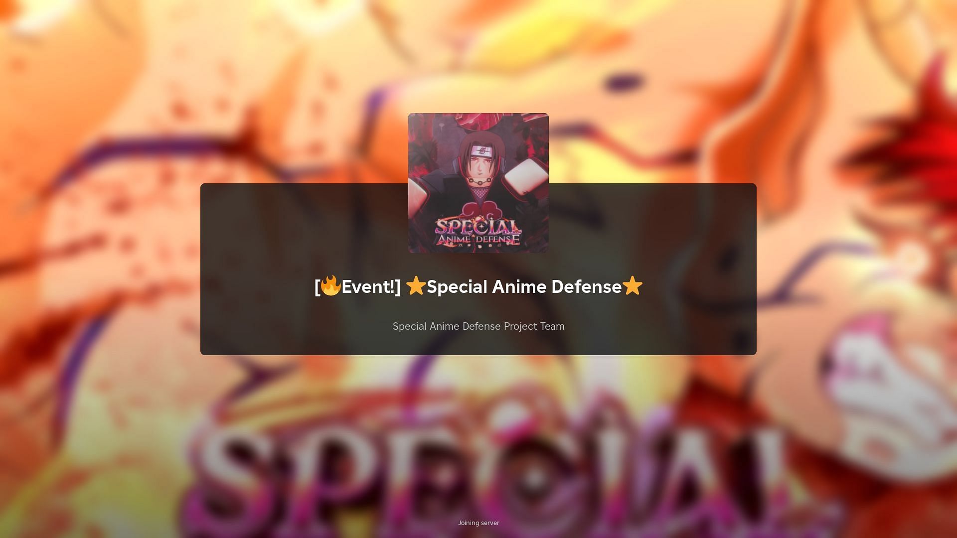 Roblox Special Anime Defense