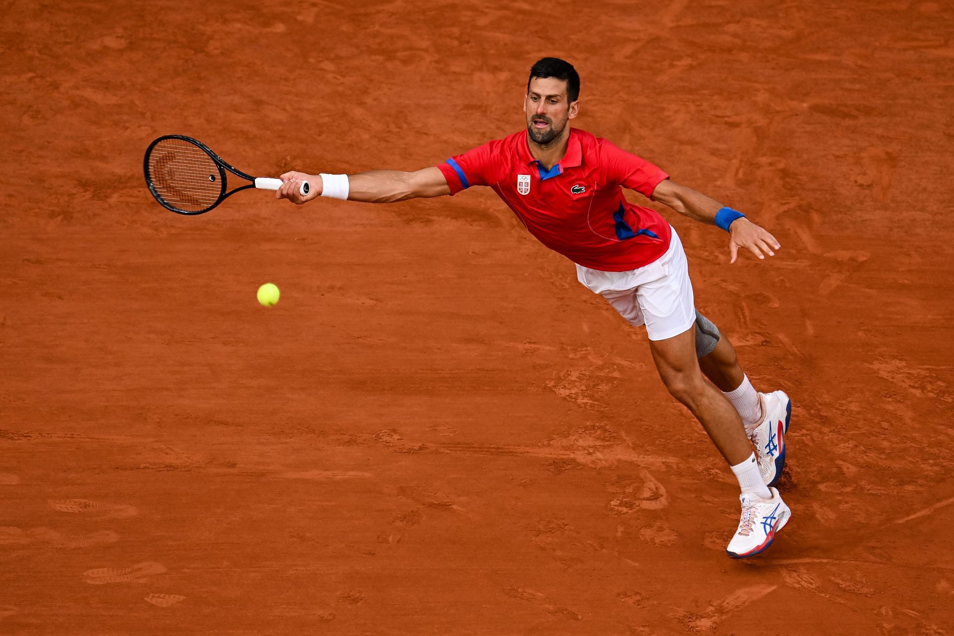 Djokovic in action at the Paris Olympics