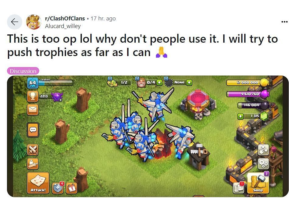 Positive response for MECHA in Clash of Clans (Image via Reddit/ClashofClans)