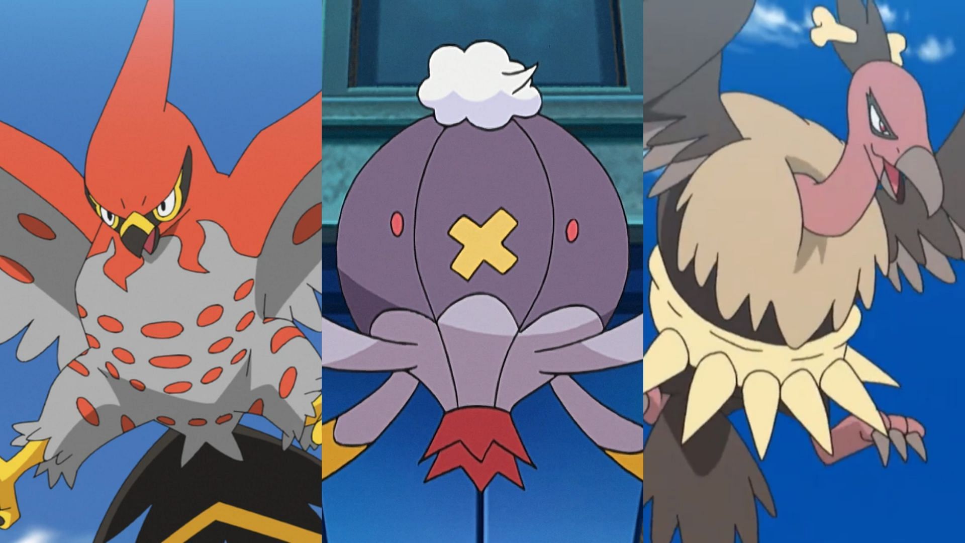 Talonflame, Driflblim, and Mandibuzz are among the best Flying-types for Pokemon GO&#039;s Ultra League during the Max Out season (Image via TPC)