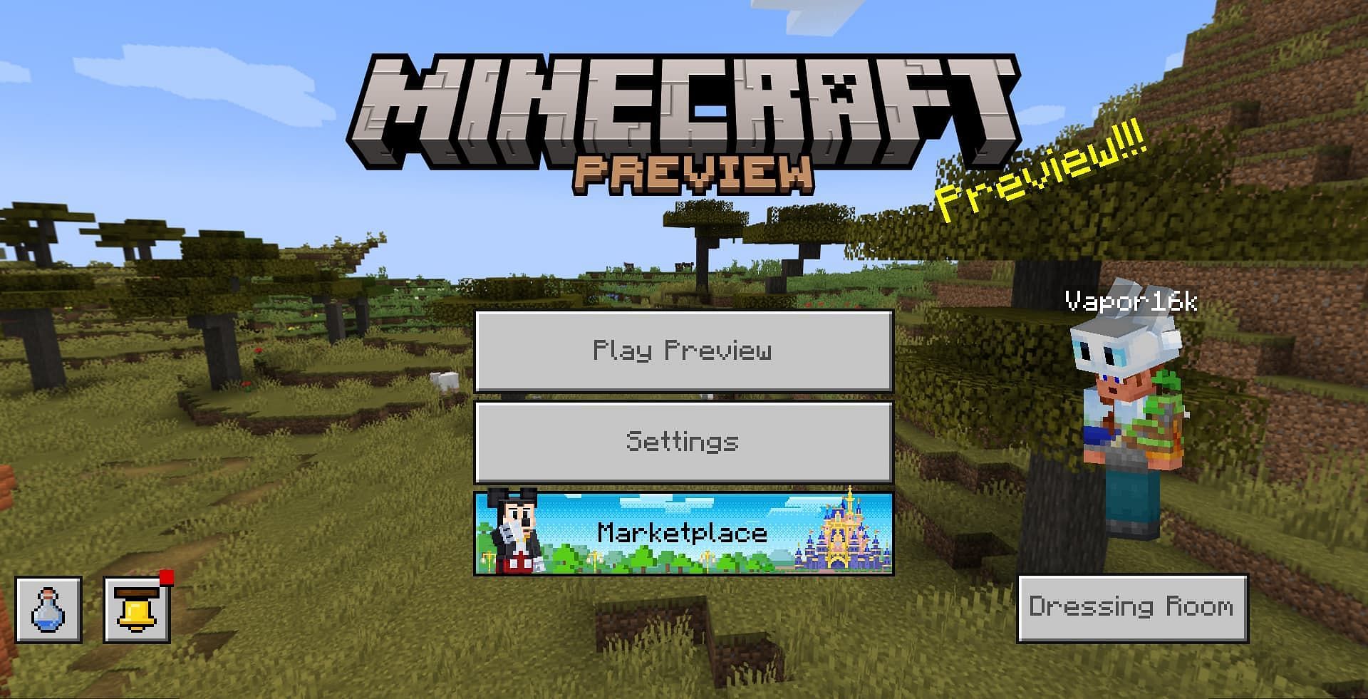 You need Preview for trying bundles (Image via Mojang)