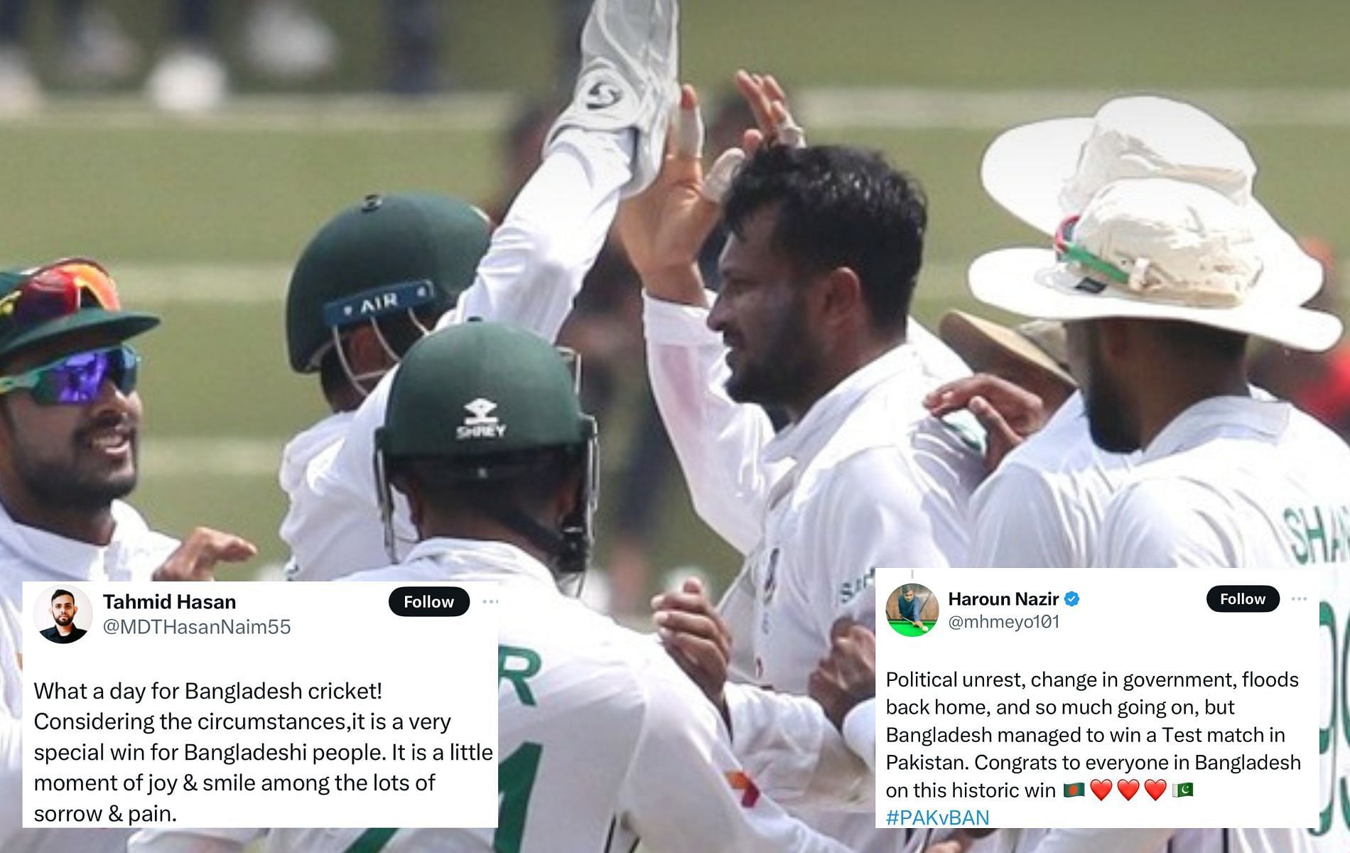 Bangladesh became the first team to win a Test match by 10 wickets against Pakistan in Pakistan. 