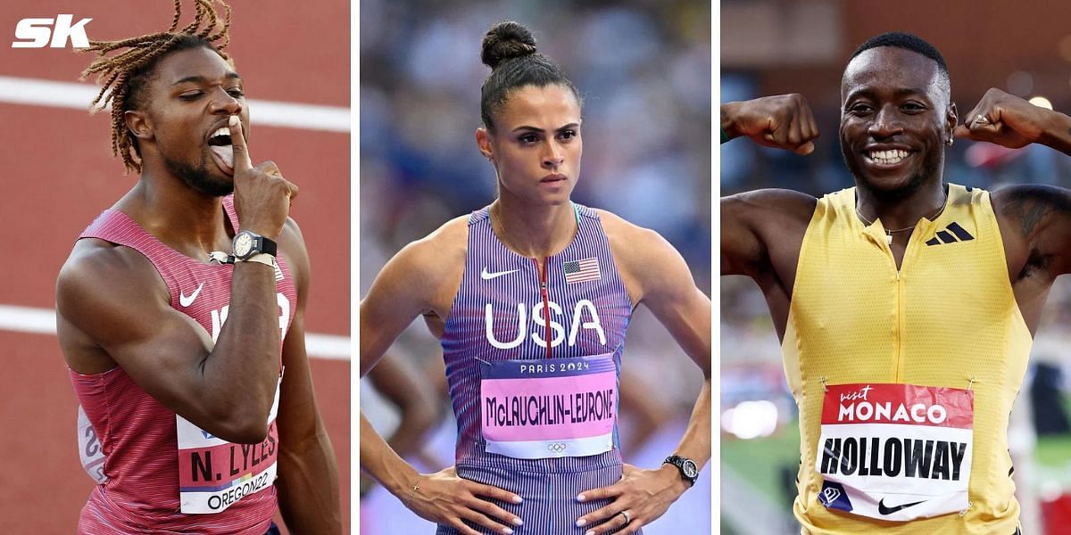 Noah Lyles, Sydney McLaughlin-Levrone, and Grant Holloway will be in action in medal events on Aug 8 at Paris Olympics 2024. PHOTO: All from Getty Images 