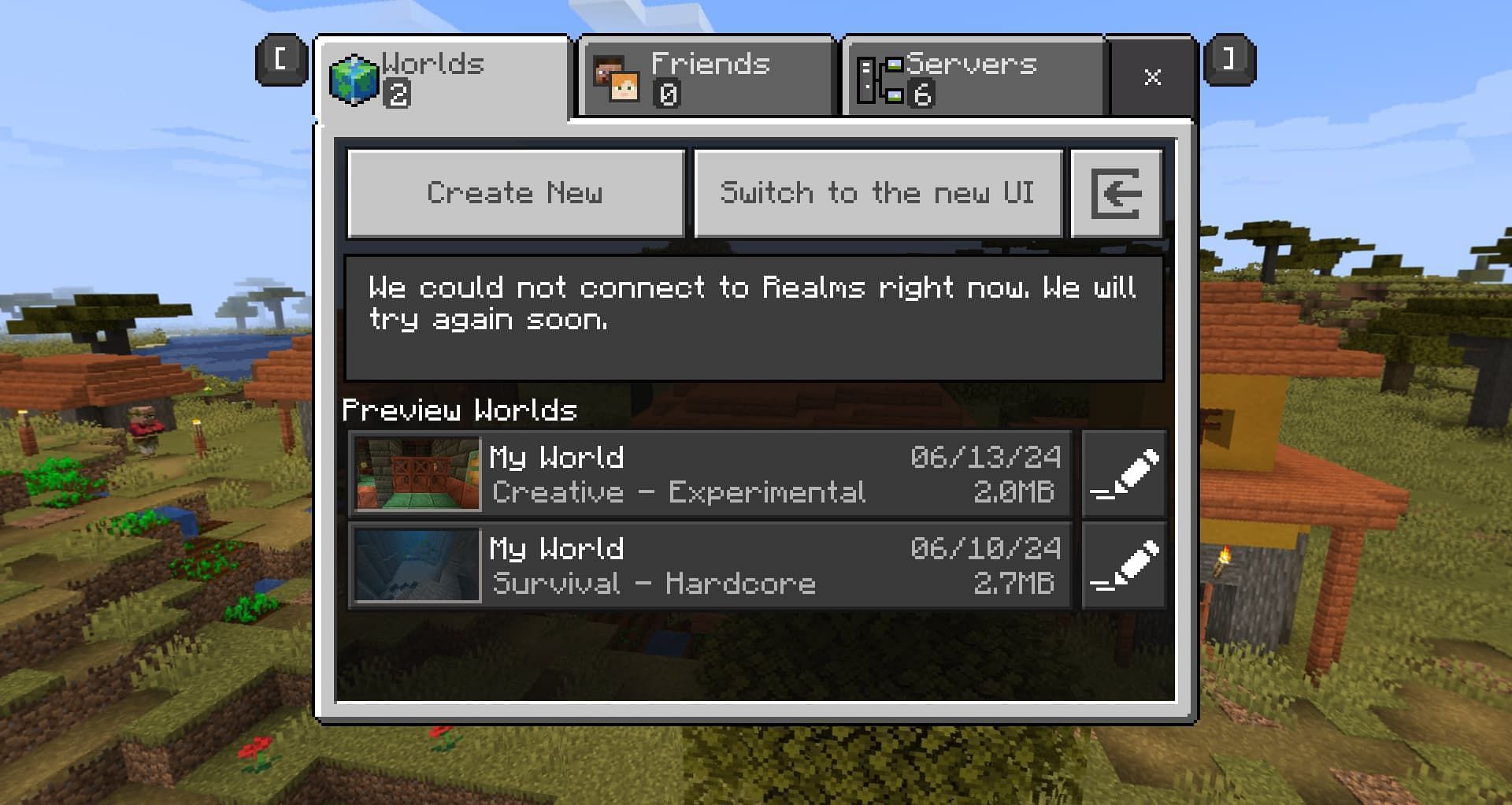 Create new world (Image via Mojang)